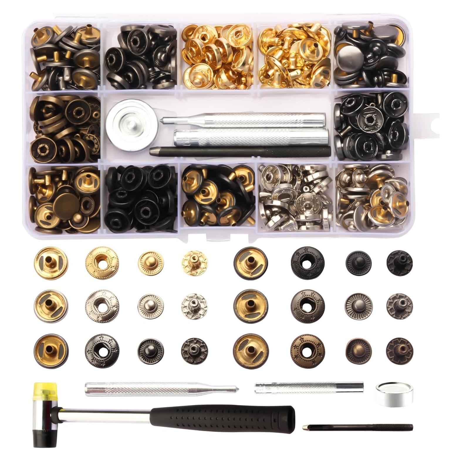 Kit de Botones a Presión BIOUU 120 Sets 12mm con Herramientas