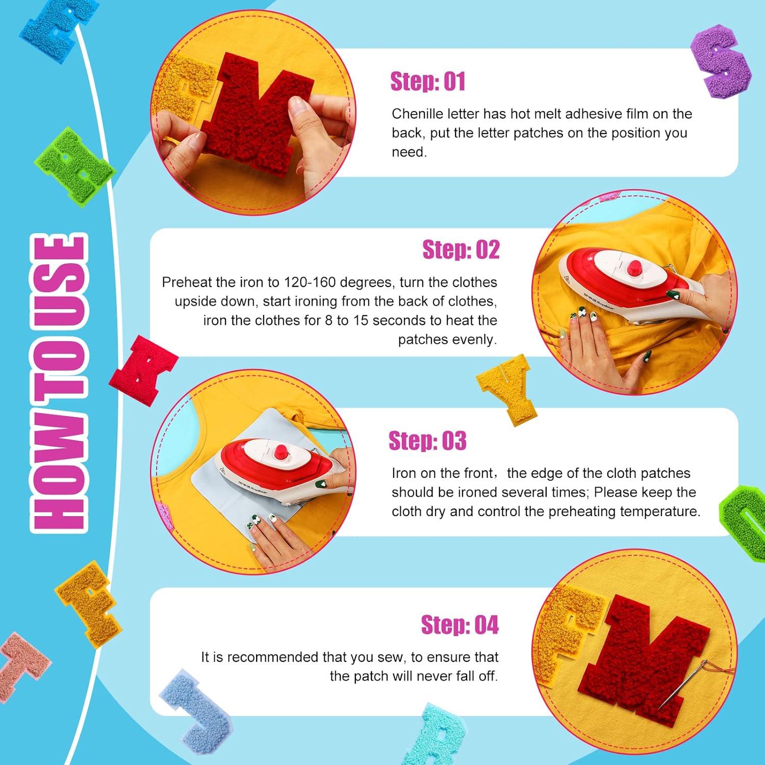 Parches Bordados de Letras A-Z Waydress 26 Pcs 7.1 cm