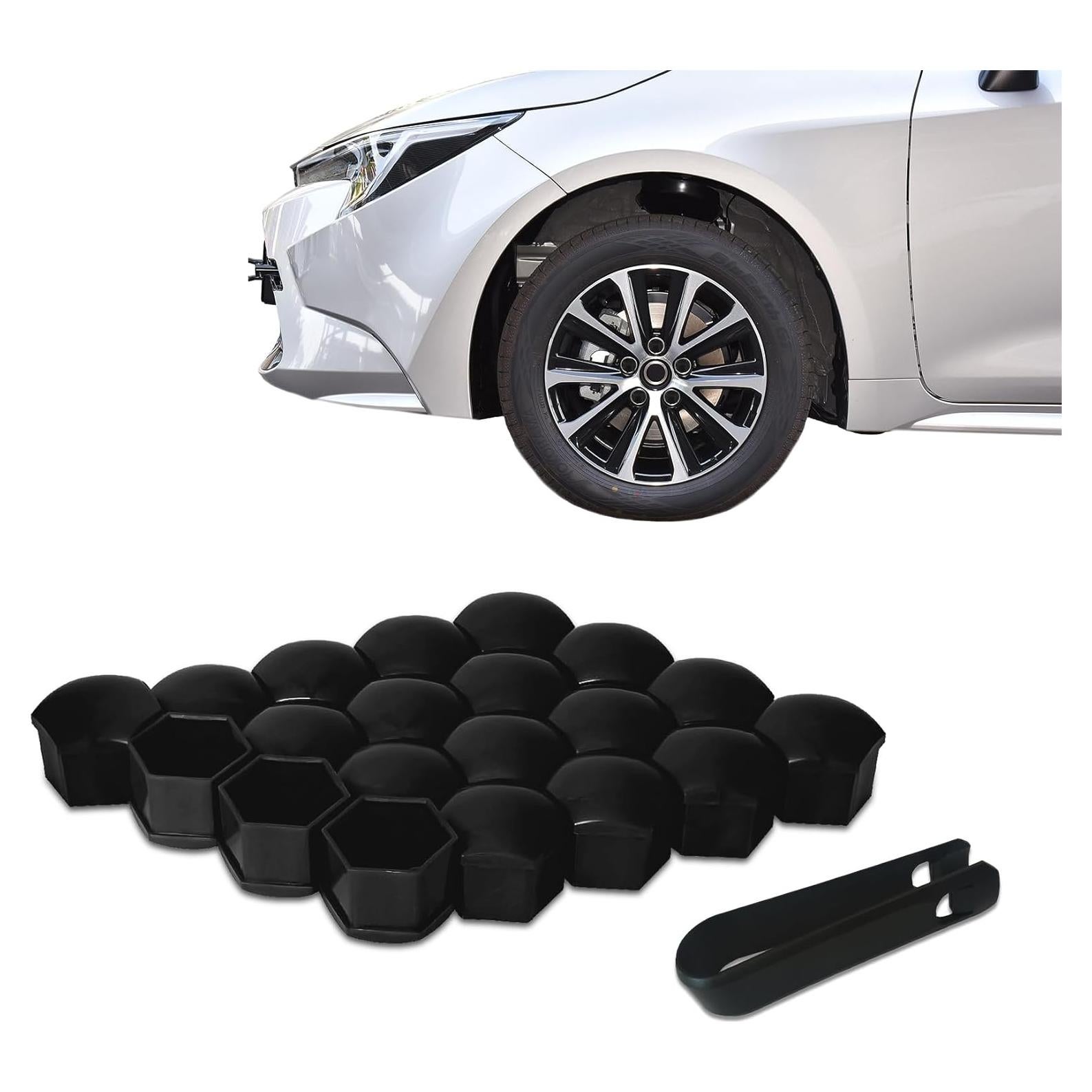 20 Cubiertas de Tuercas de Rueda 17mm Tecledsn - Negro