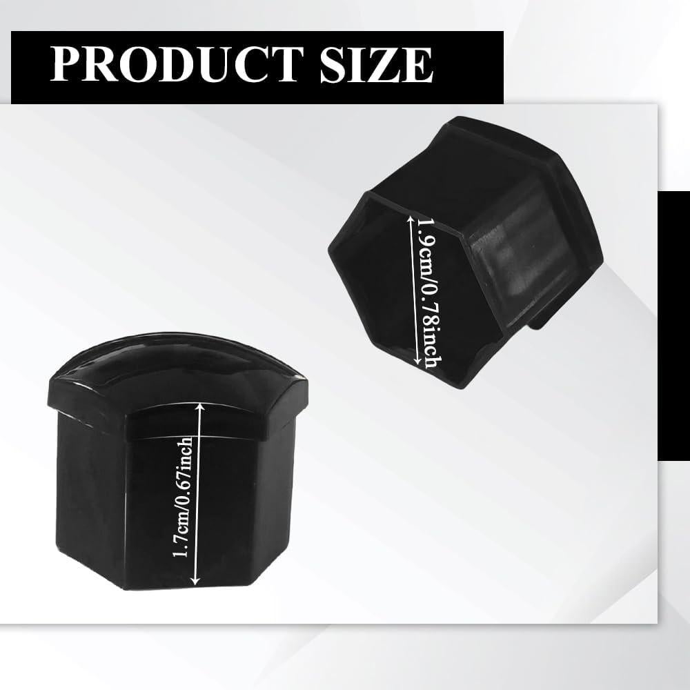 20 Cubiertas de Tuercas de Rueda 17mm Tecledsn - Negro