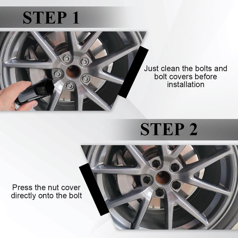 20 Cubiertas de Tuercas de Rueda 17mm Tecledsn - Negro