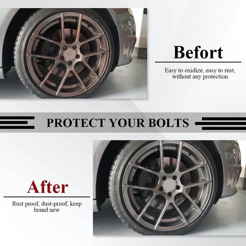 20 Cubiertas de Tuercas de Rueda 17mm Tecledsn - Negro