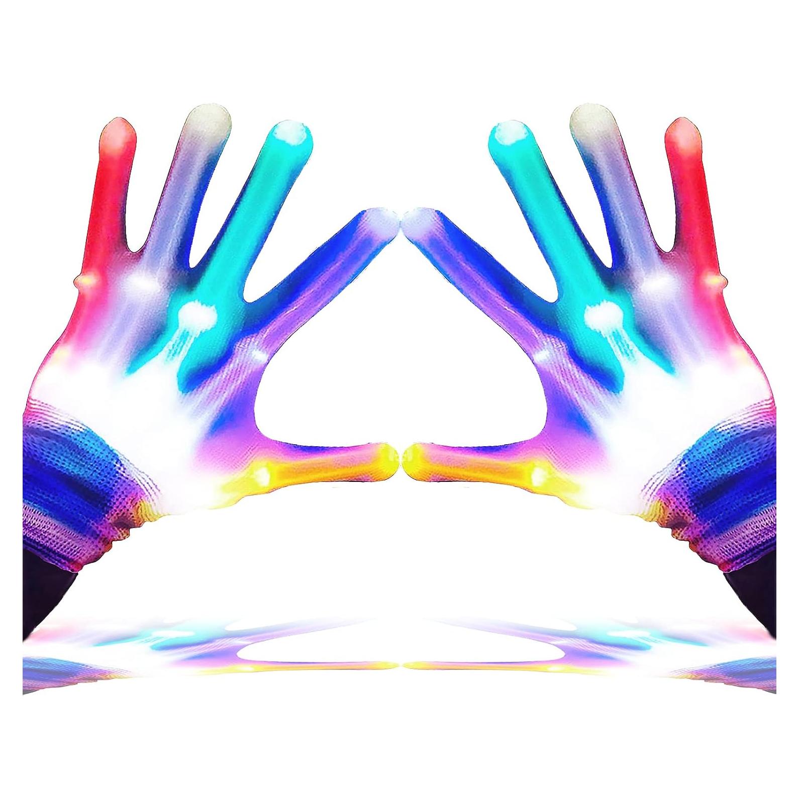 Guantes LED GLEDLOVES grandes iluminados 5 colores para fiestas