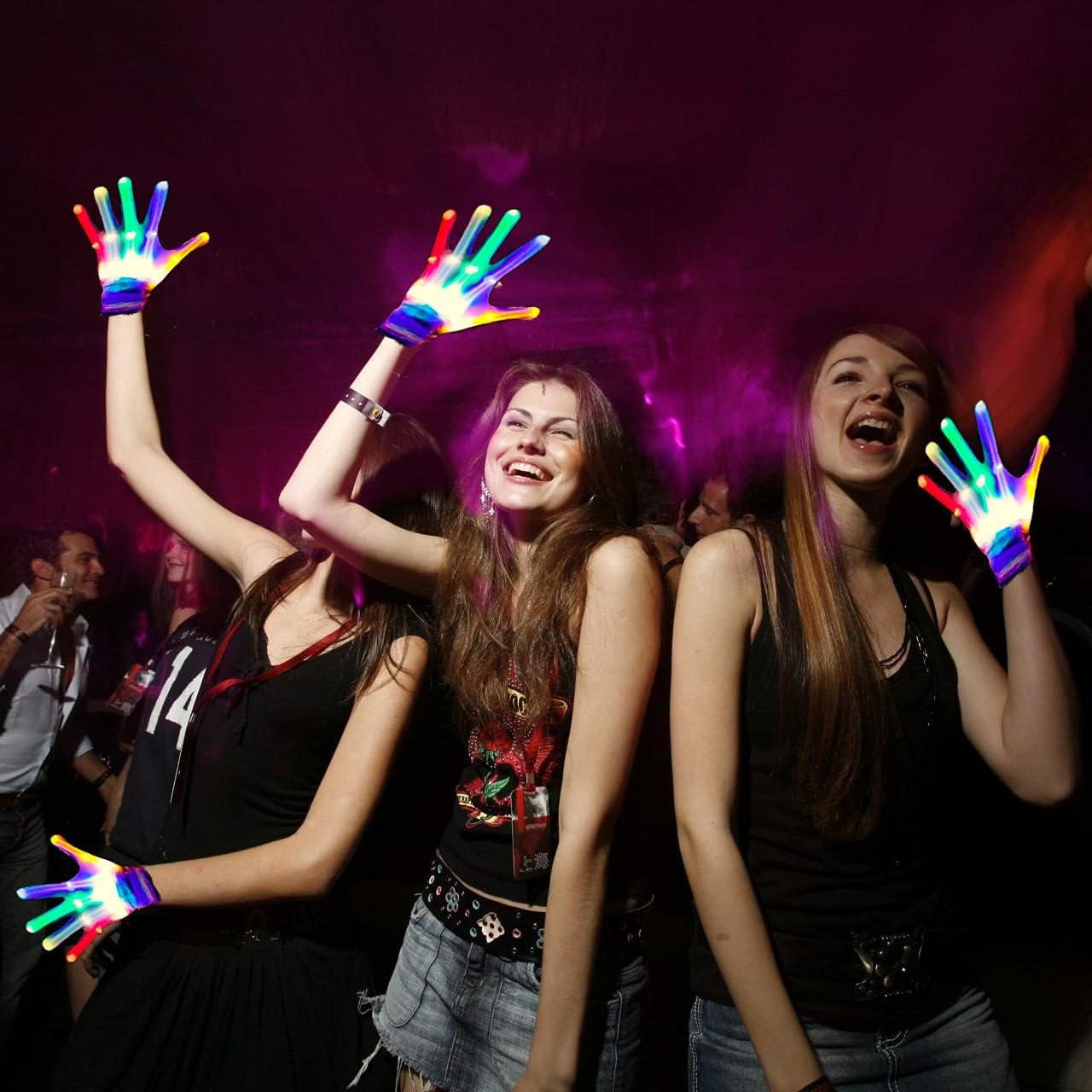 Guantes LED GLEDLOVES grandes iluminados 5 colores para fiestas