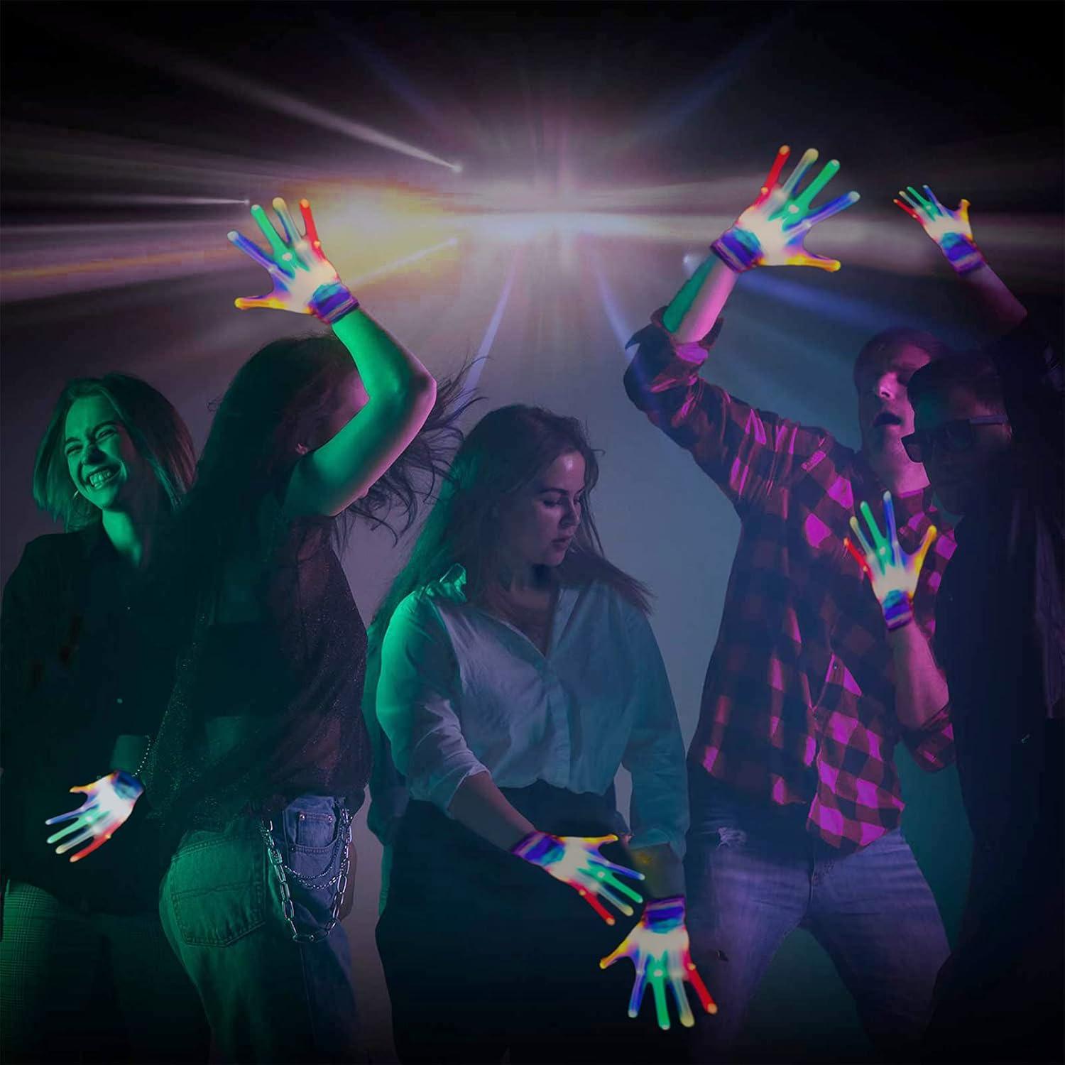 Guantes LED GLEDLOVES grandes iluminados 5 colores para fiestas