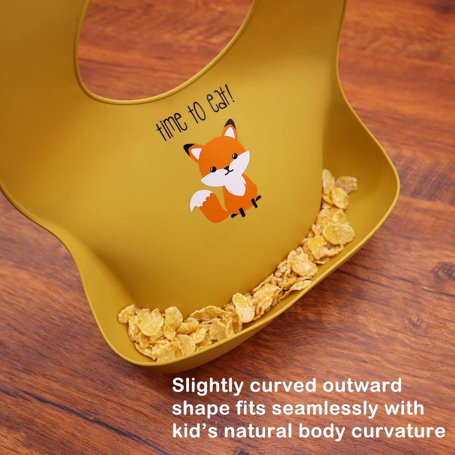 Conjunto de 2 Baberos de Silicona Arcoíris y Mariposas - Libre de BPA