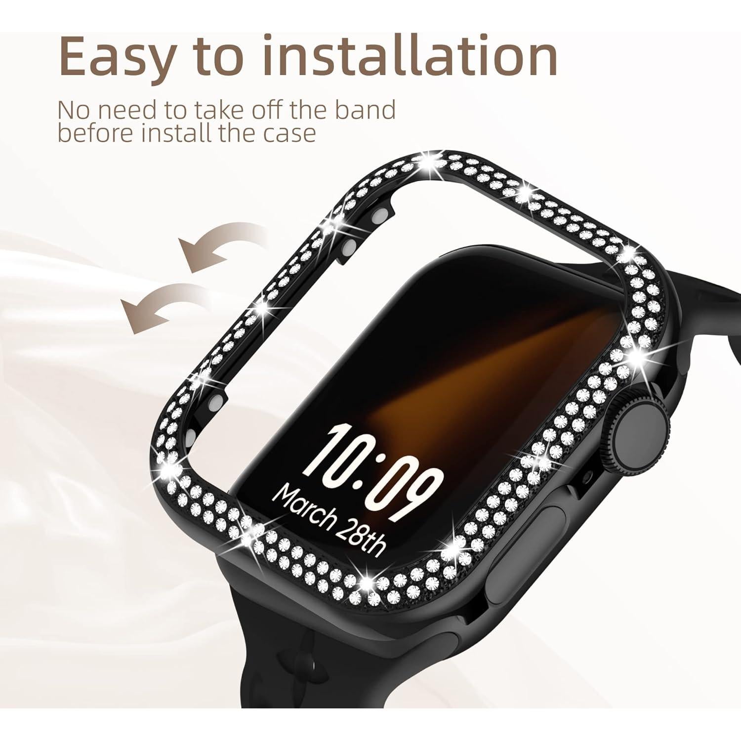 Funda Brillante Missair para Apple Watch 40mm Negro