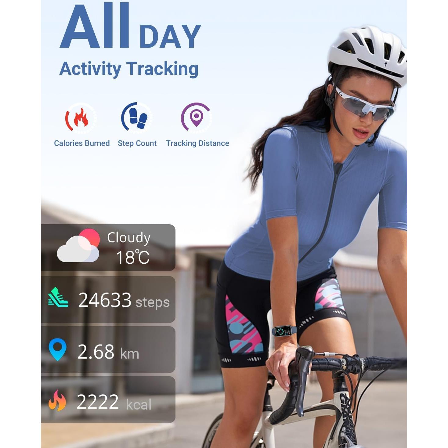 Rastreador de Salud Amzhero D26 - Monitoreo 24/7, 5ATM