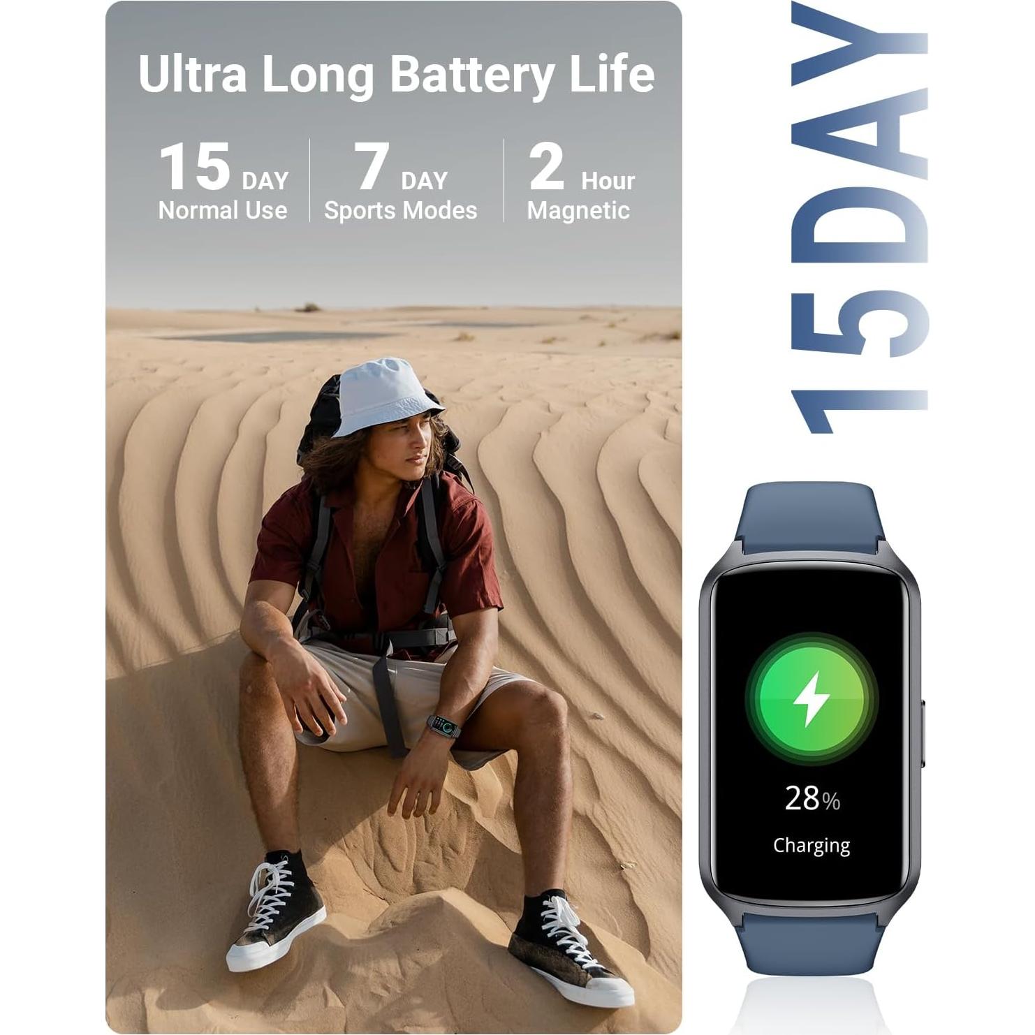 Rastreador de Salud Amzhero D26 - Monitoreo 24/7, 5ATM