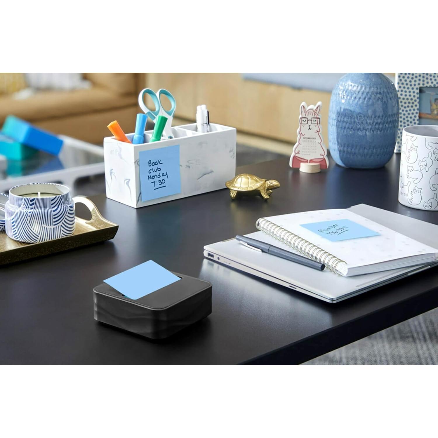 Dispensador de Notas Post-it Wave Negro con 3 Almohadillas