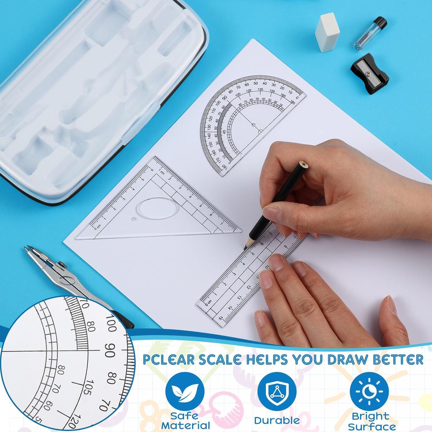 Kit de Geometría Teling 12 Piezas - Herramientas Matemáticas