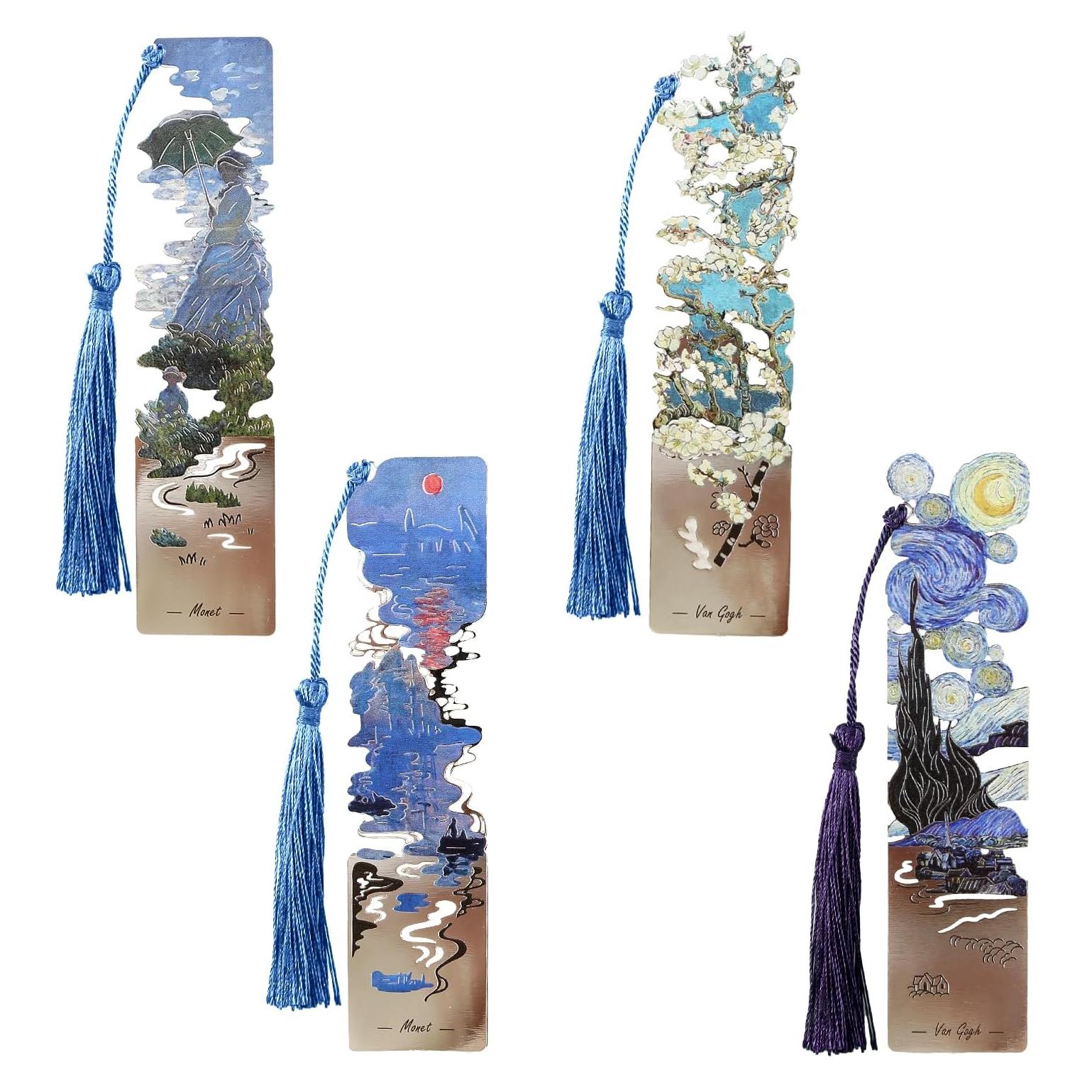 Marcadores de Metal Sgbvzbd 4 Piezas con Borlas - Diseño Artístico