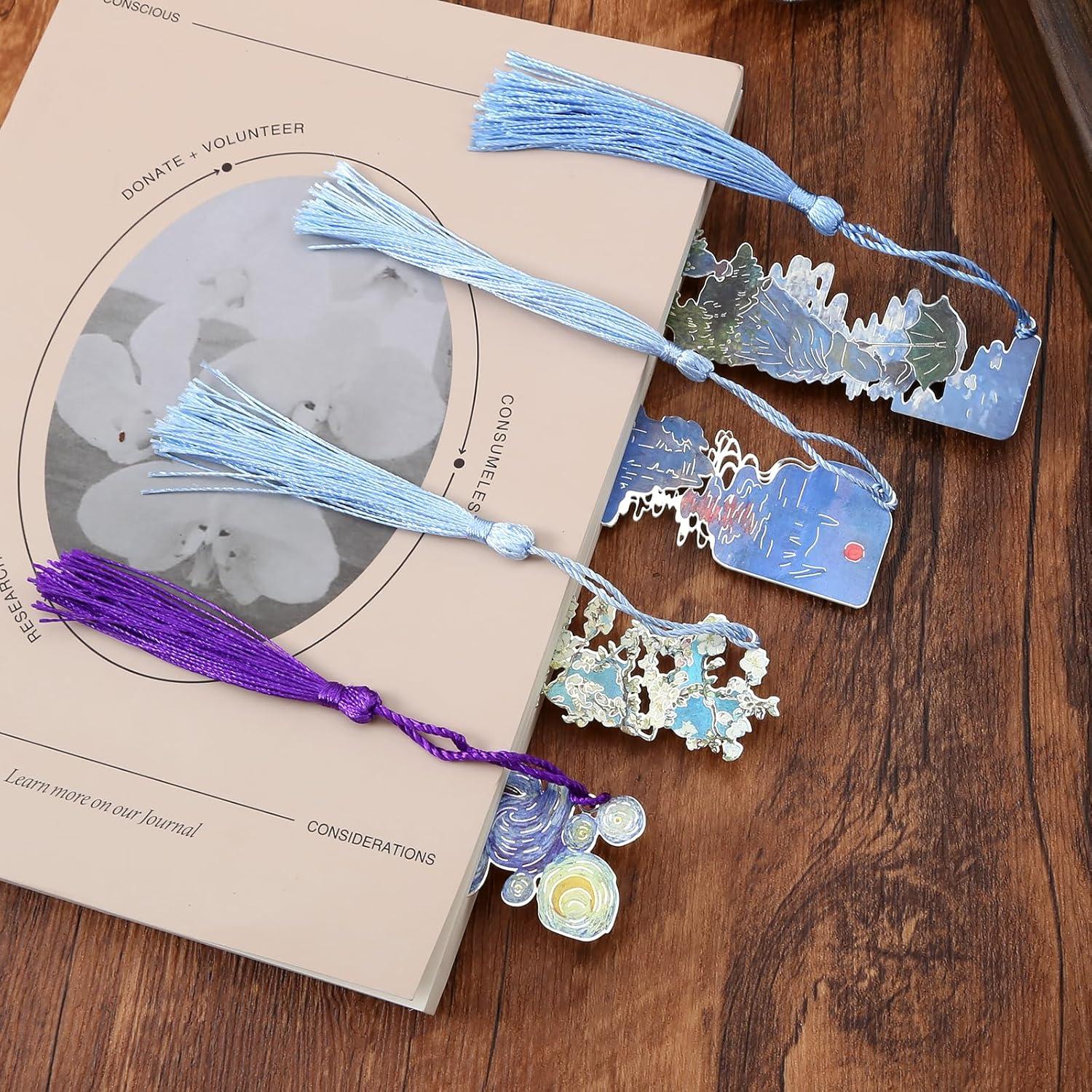 Marcadores de Metal Sgbvzbd 4 Piezas con Borlas - Diseño Artístico