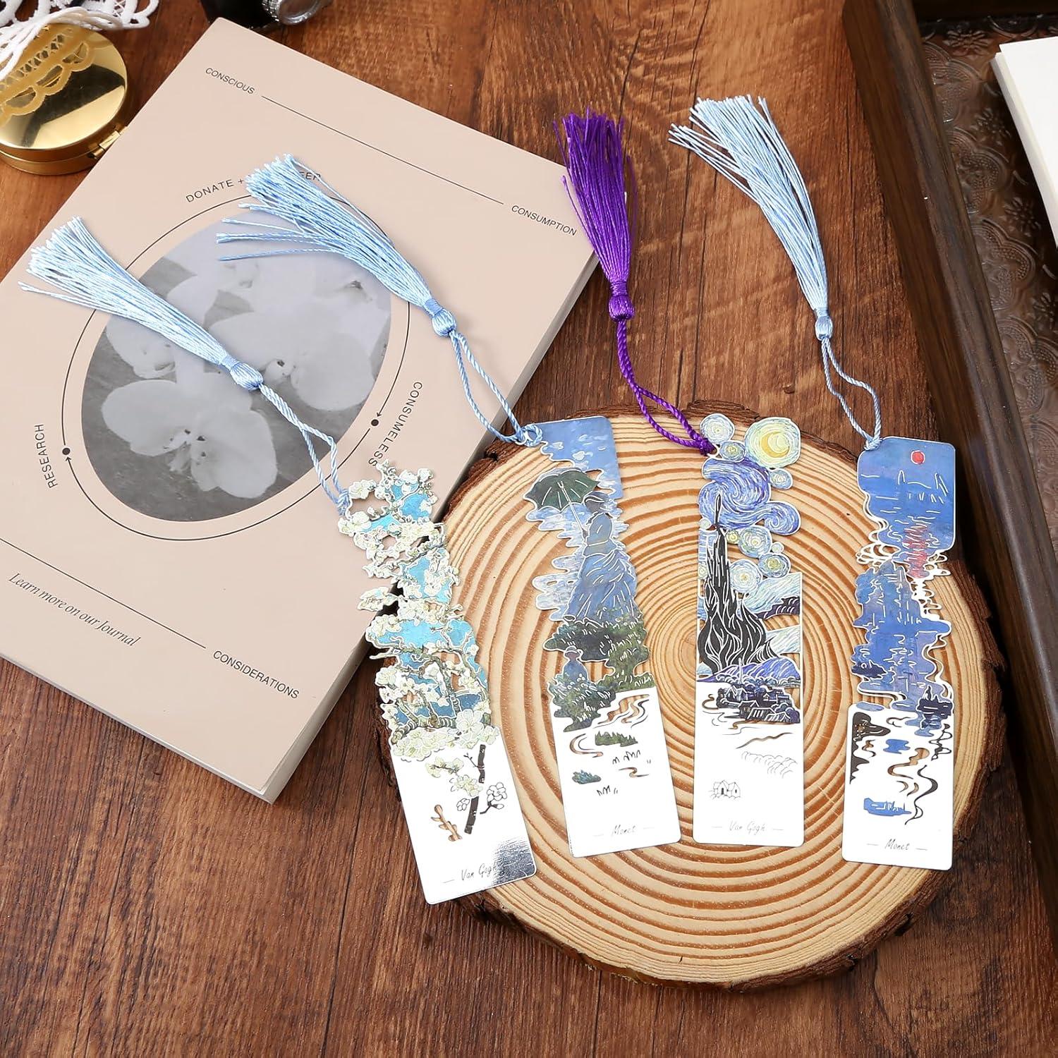 Marcadores de Metal Sgbvzbd 4 Piezas con Borlas - Diseño Artístico