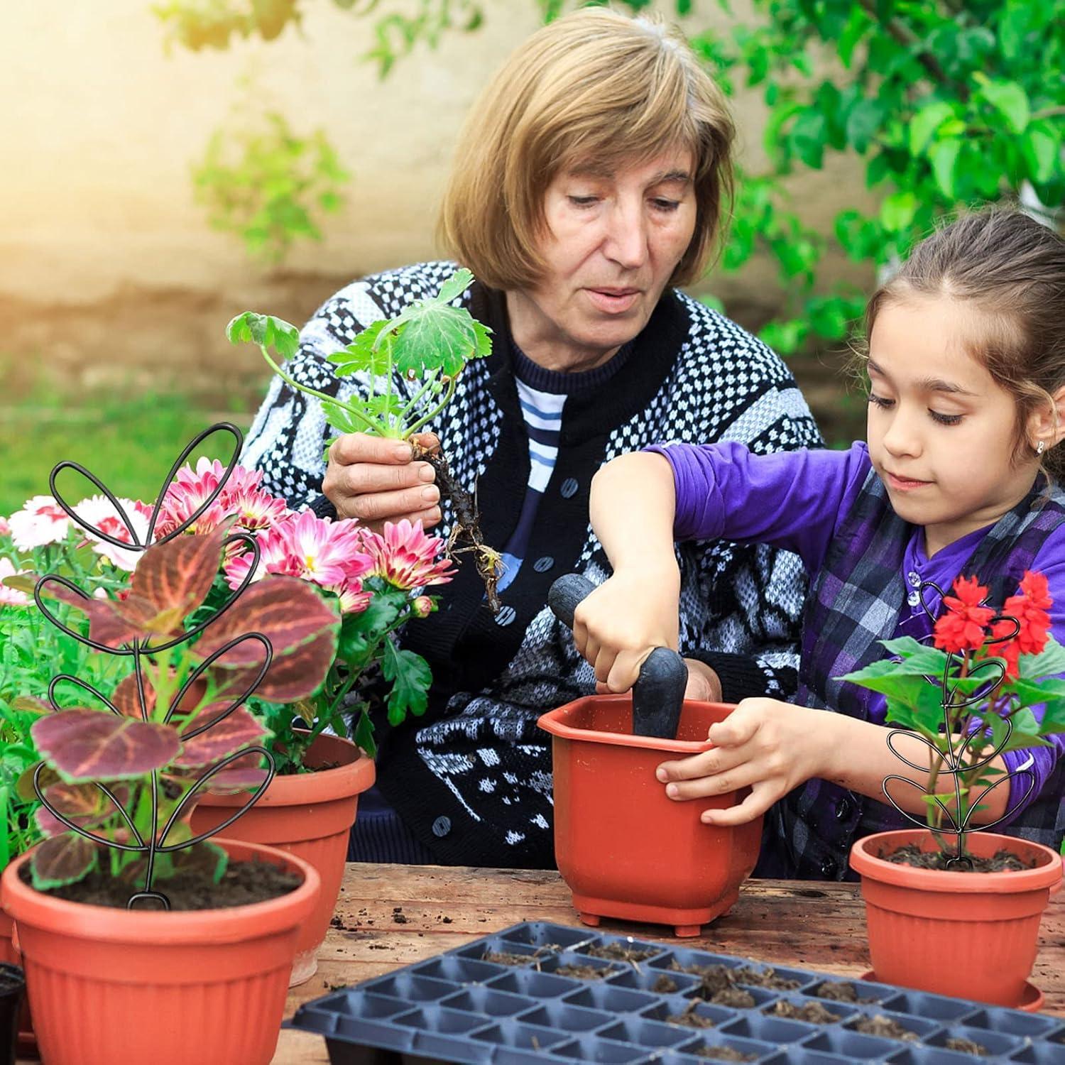 Trellis Metálico para Plantas CANIPHA 4 Pcs Negro 31x11.5cm