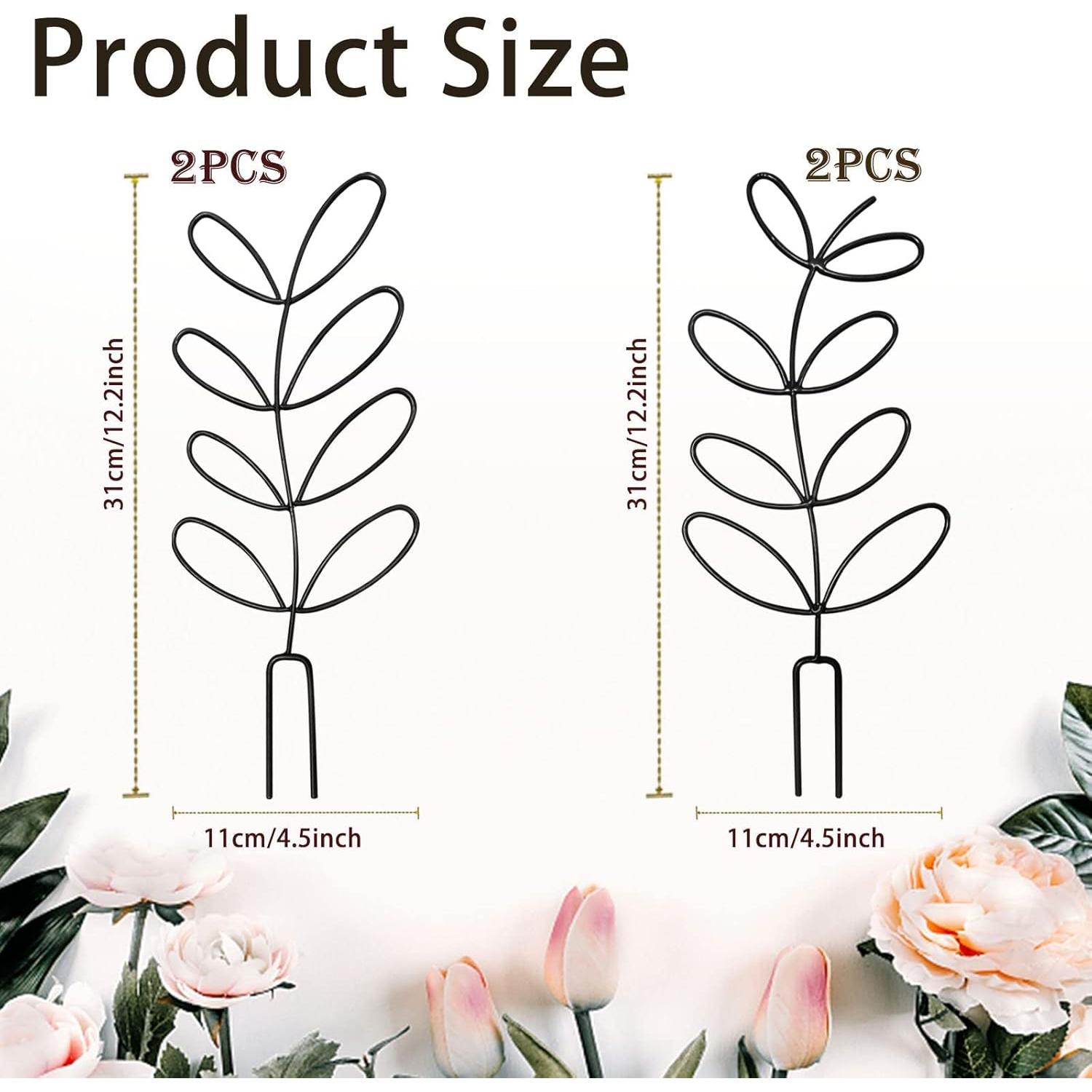 Trellis Metálico para Plantas CANIPHA 4 Pcs Negro 31x11.5cm