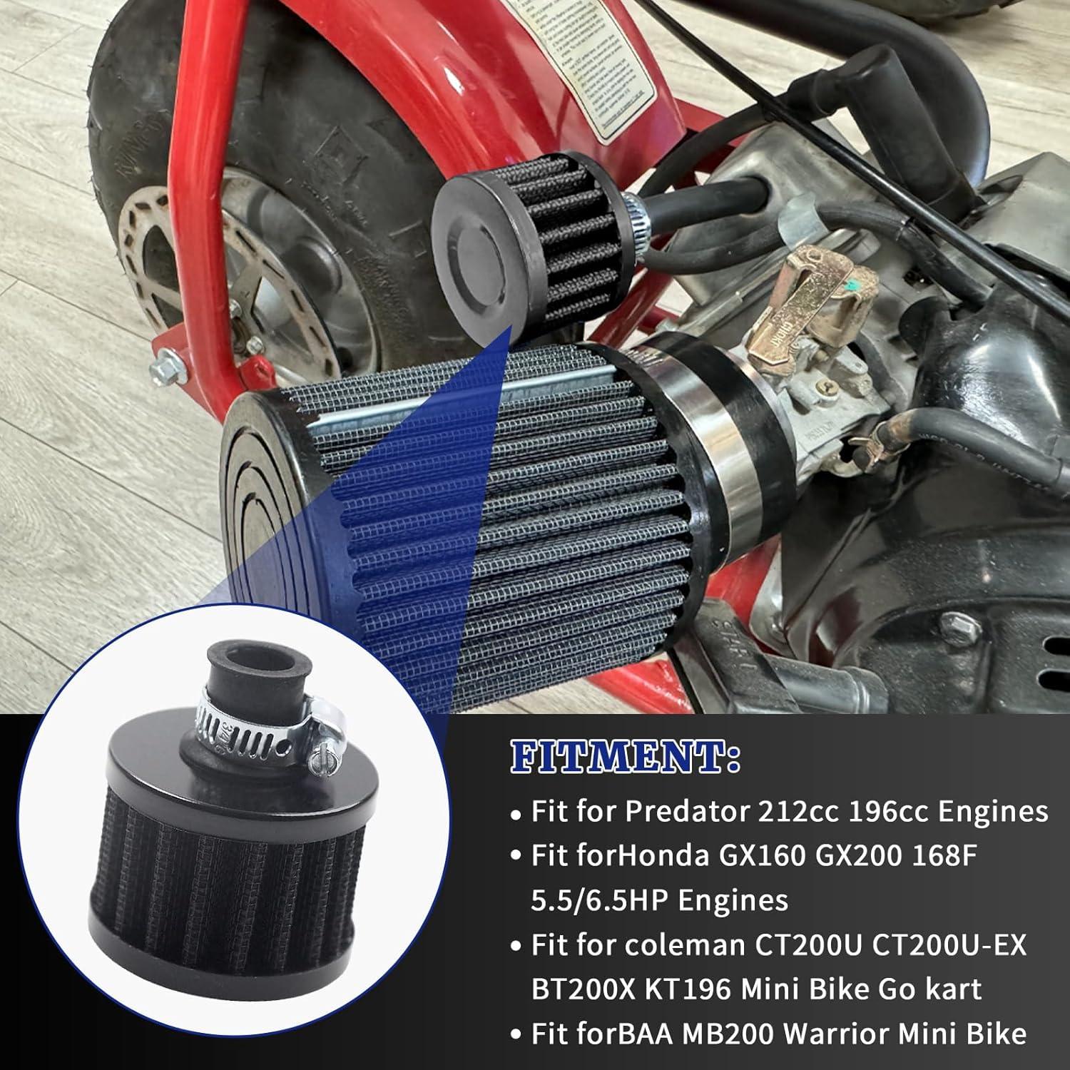 Filtro de aire 12mm GOIRTUTSS para Predator 212cc y Honda GX200