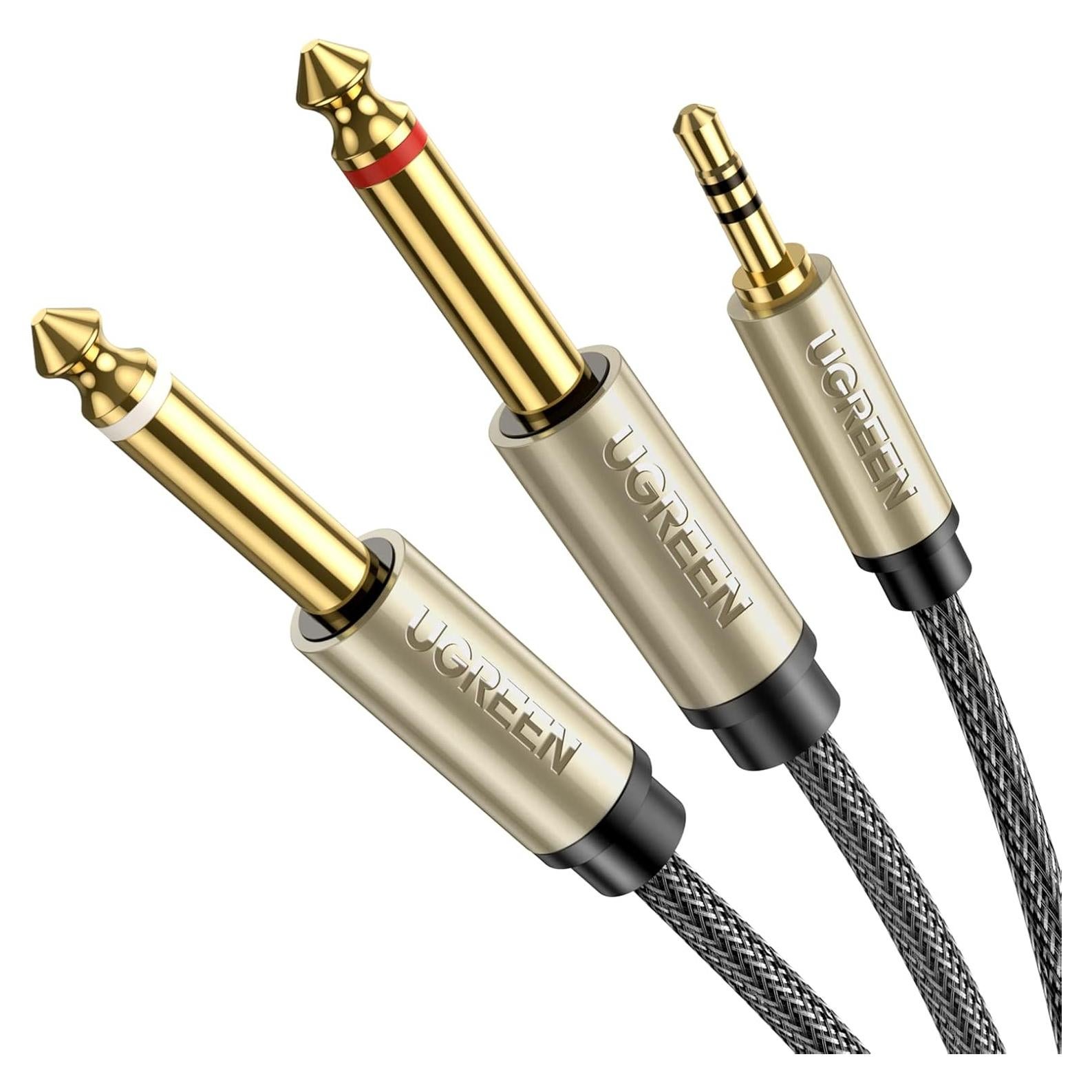 Cable Estéreo UGREEN 3.5mm a 6.35mm 1.0m Hi-Fi Negro