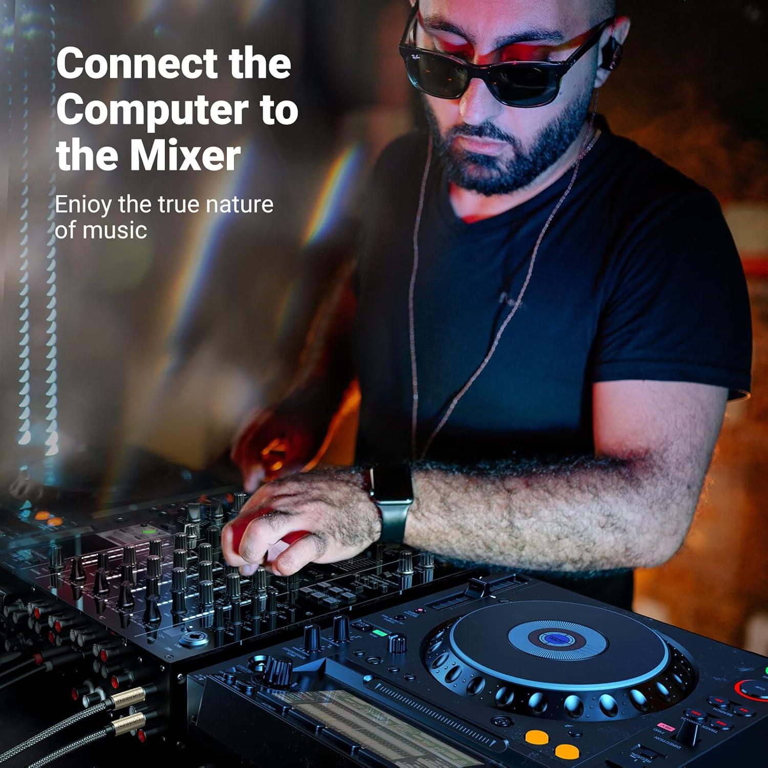 Cable Estéreo UGREEN 3.5mm a 6.35mm 1.0m Hi-Fi Negro