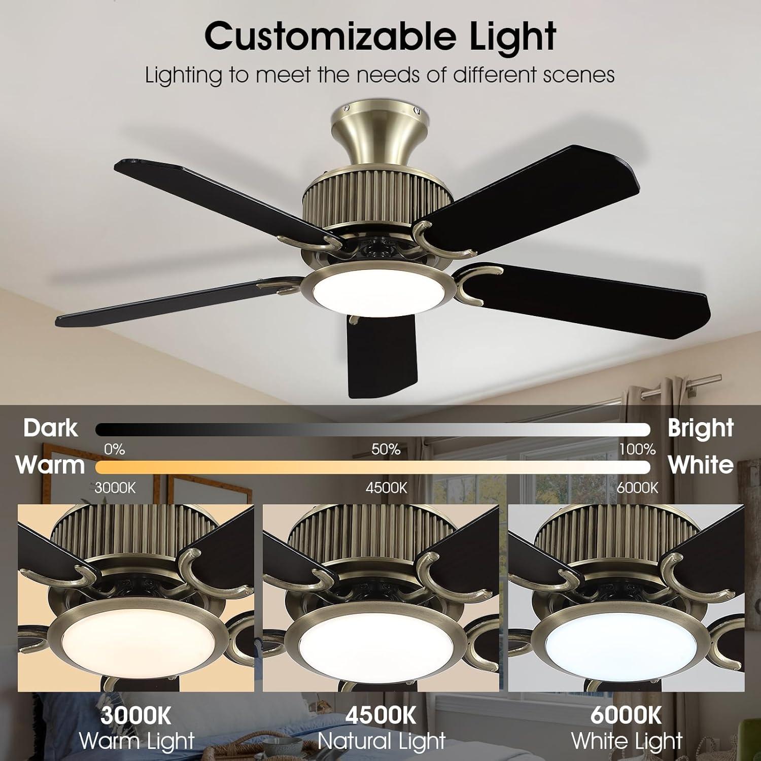 Ventilador de Techo Surtime 44" con Luz y Control Remoto Bronce