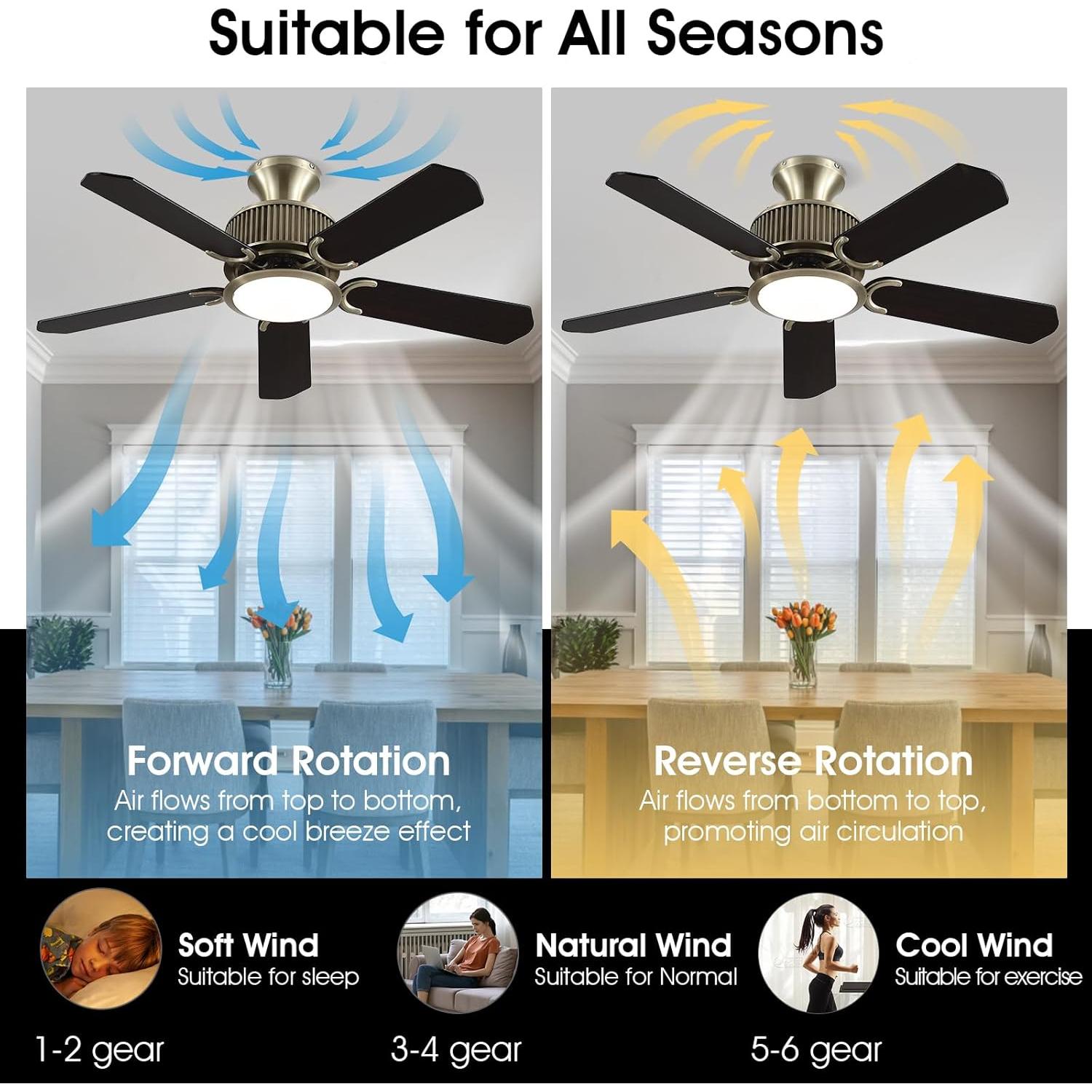 Ventilador de Techo Surtime 44" con Luz y Control Remoto Bronce