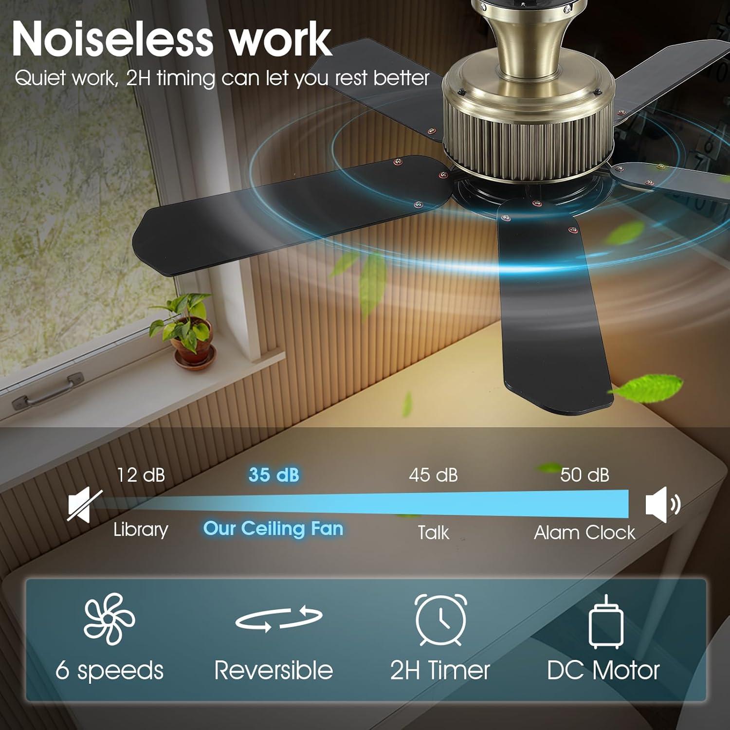 Ventilador de Techo Surtime 44" con Luz y Control Remoto Bronce