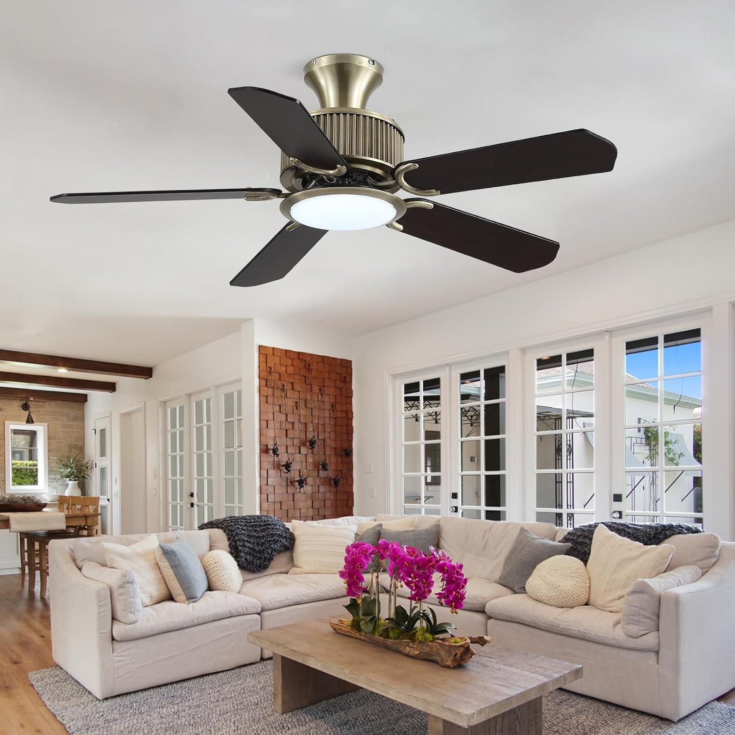 Ventilador de Techo Surtime 44" con Luz y Control Remoto Bronce