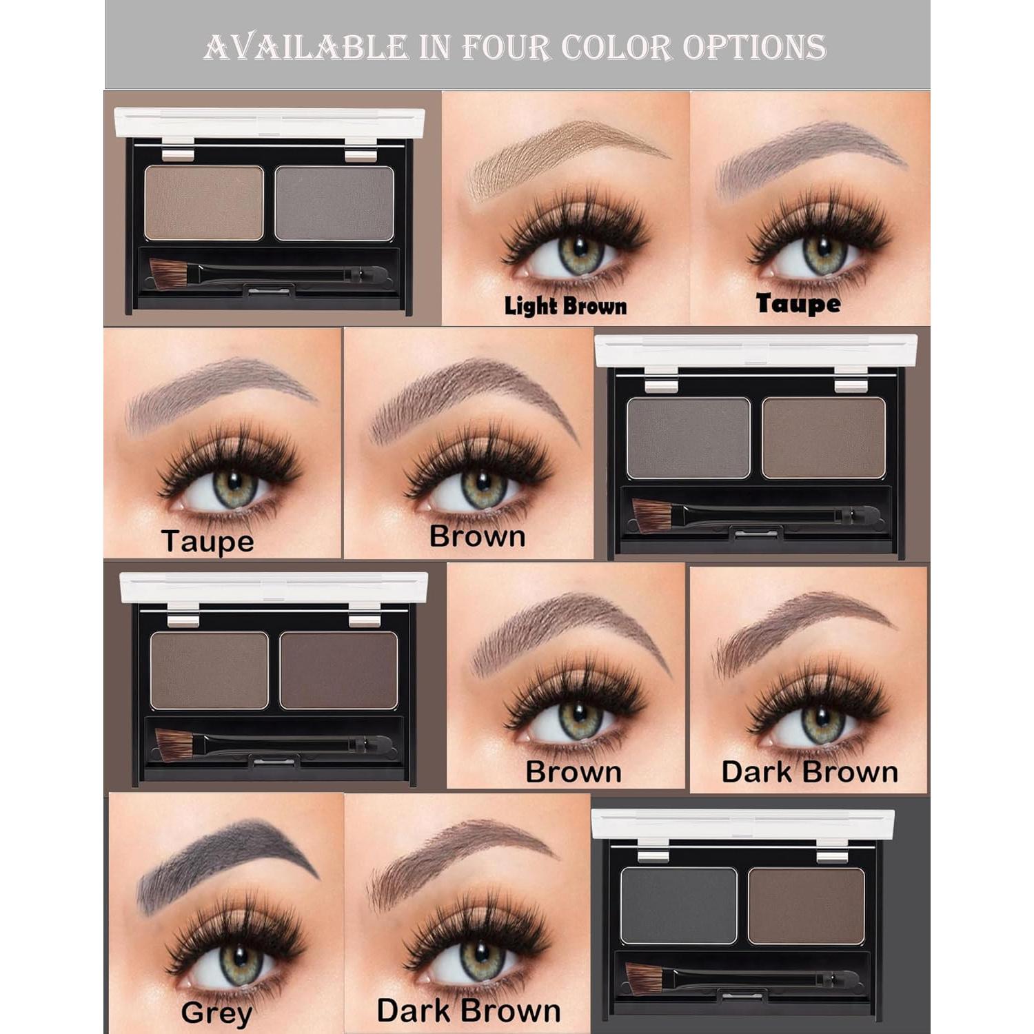 Kit de Polvo para Cejas a Prueba de Agua 2 Colores - Marrón Claro Taupe