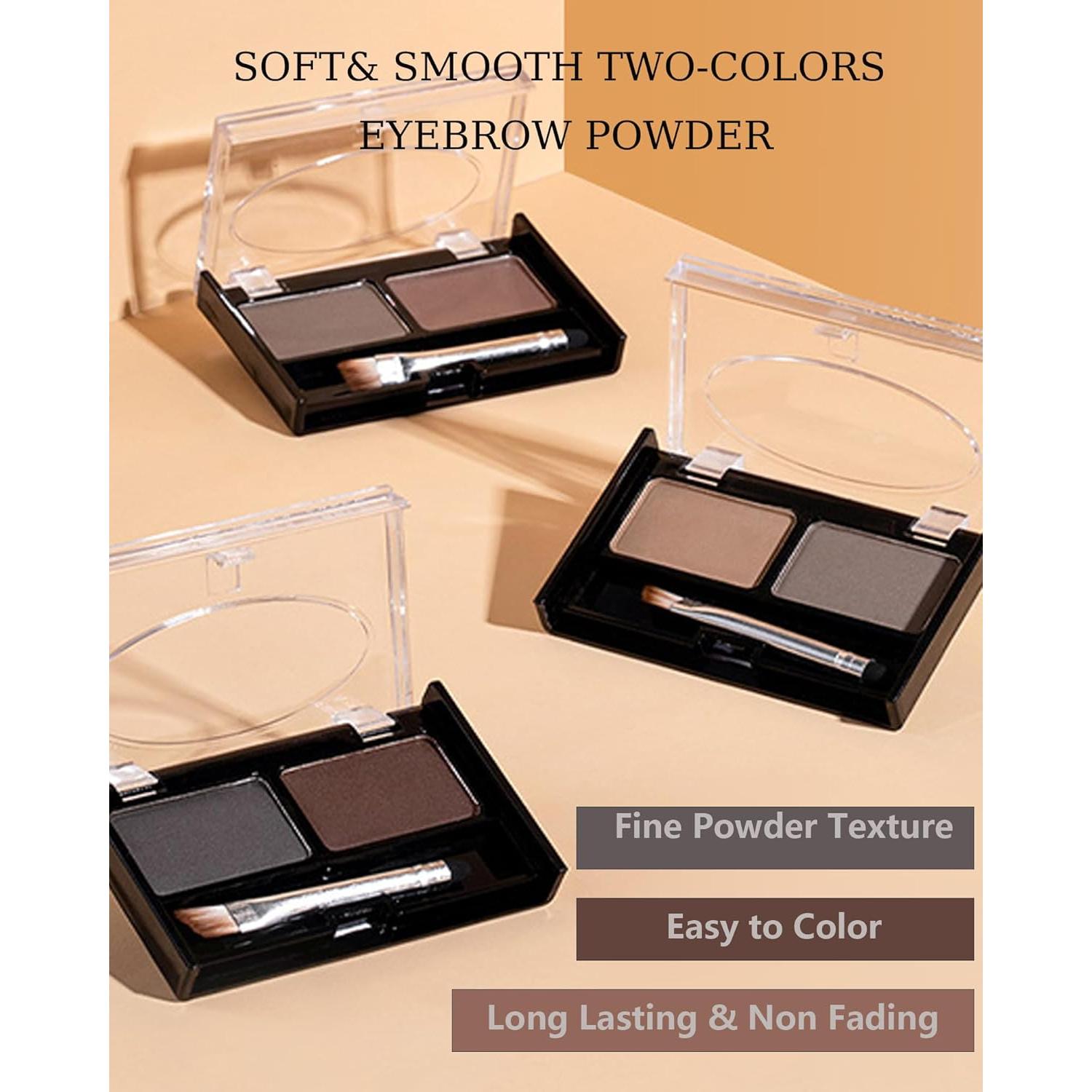 Kit de Polvo para Cejas a Prueba de Agua 2 Colores - Marrón Claro Taupe