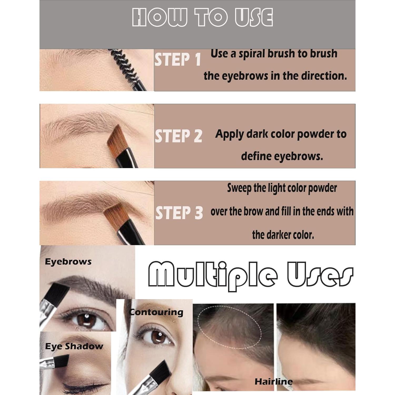 Kit de Polvo para Cejas a Prueba de Agua 2 Colores - Marrón Claro Taupe