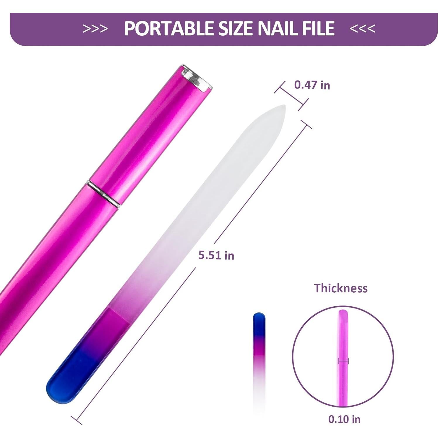 Lima de Uñas de Cristal EAONE con Estuche - 3 Colores