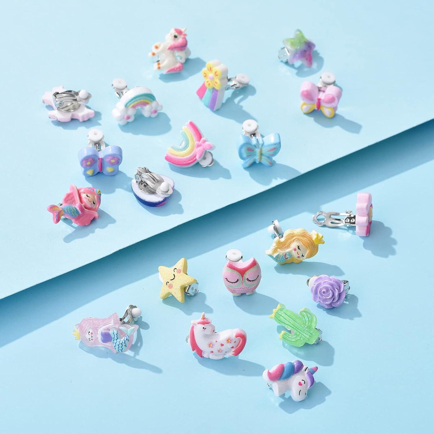 40 Pares de Pendientes de Clip Hipoalergénicos para Niñas
