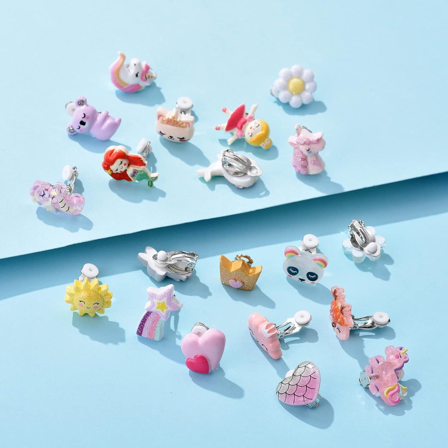 40 Pares de Pendientes de Clip Hipoalergénicos para Niñas