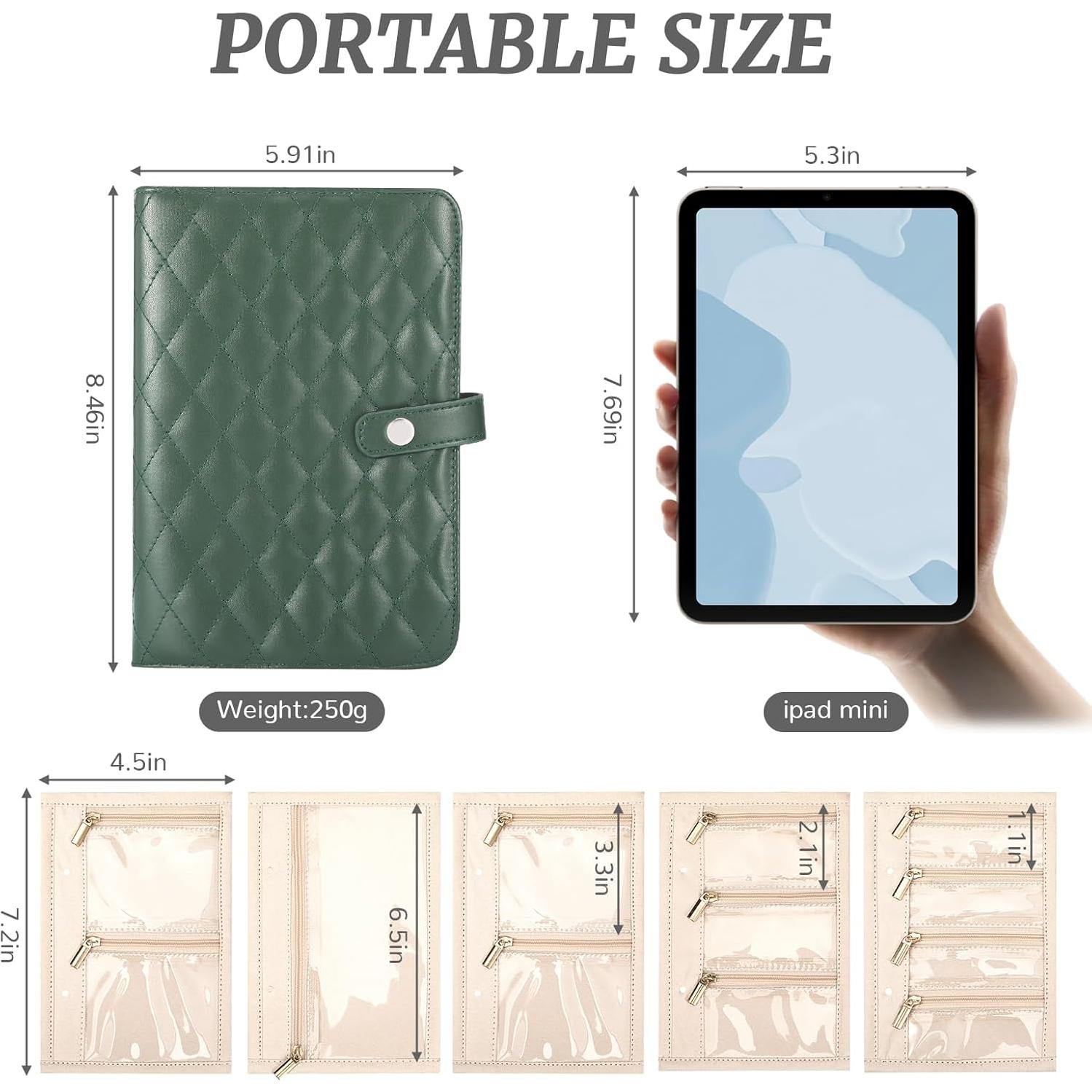 Organizador de Joyería de Viaje Mowouhn Verde Oliva Terciopelo