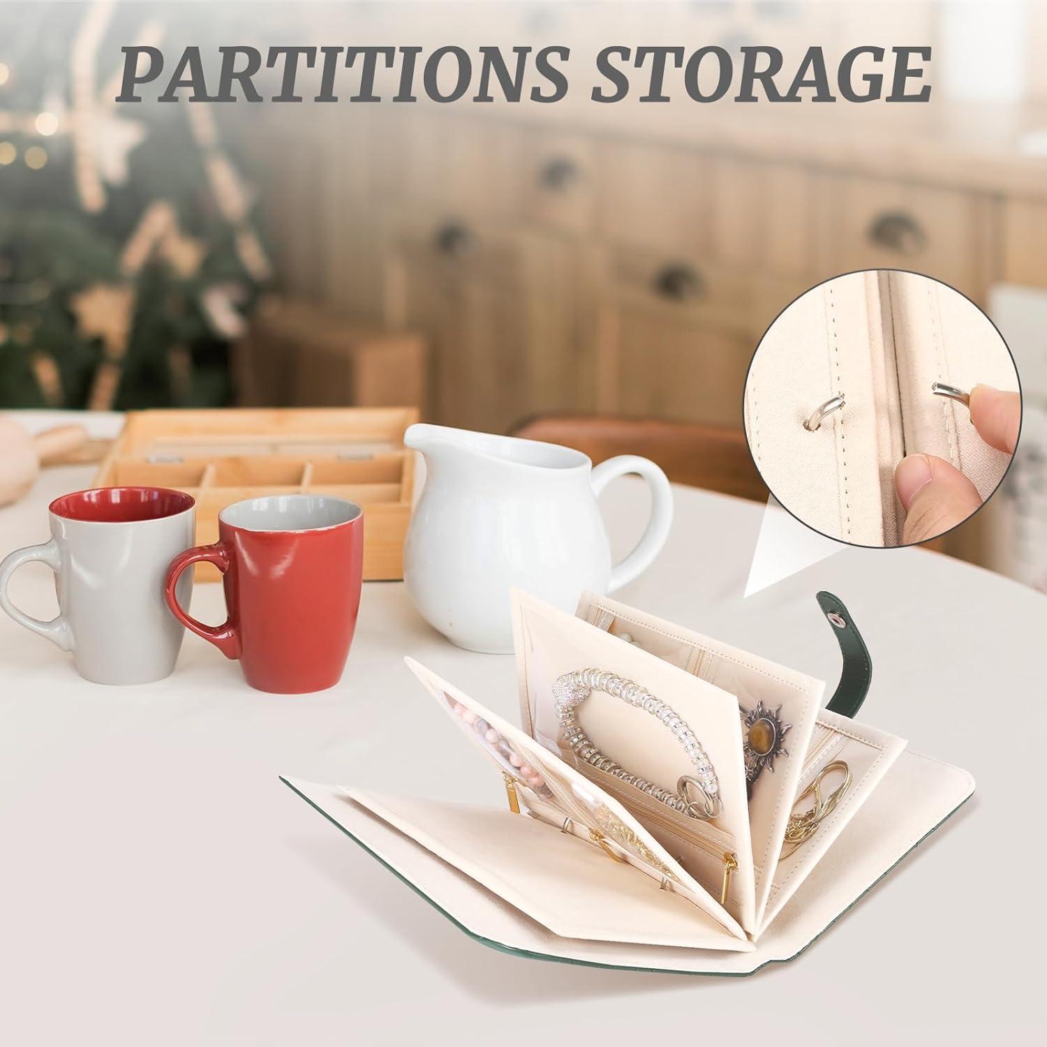 Organizador de Joyería de Viaje Mowouhn Verde Oliva Terciopelo