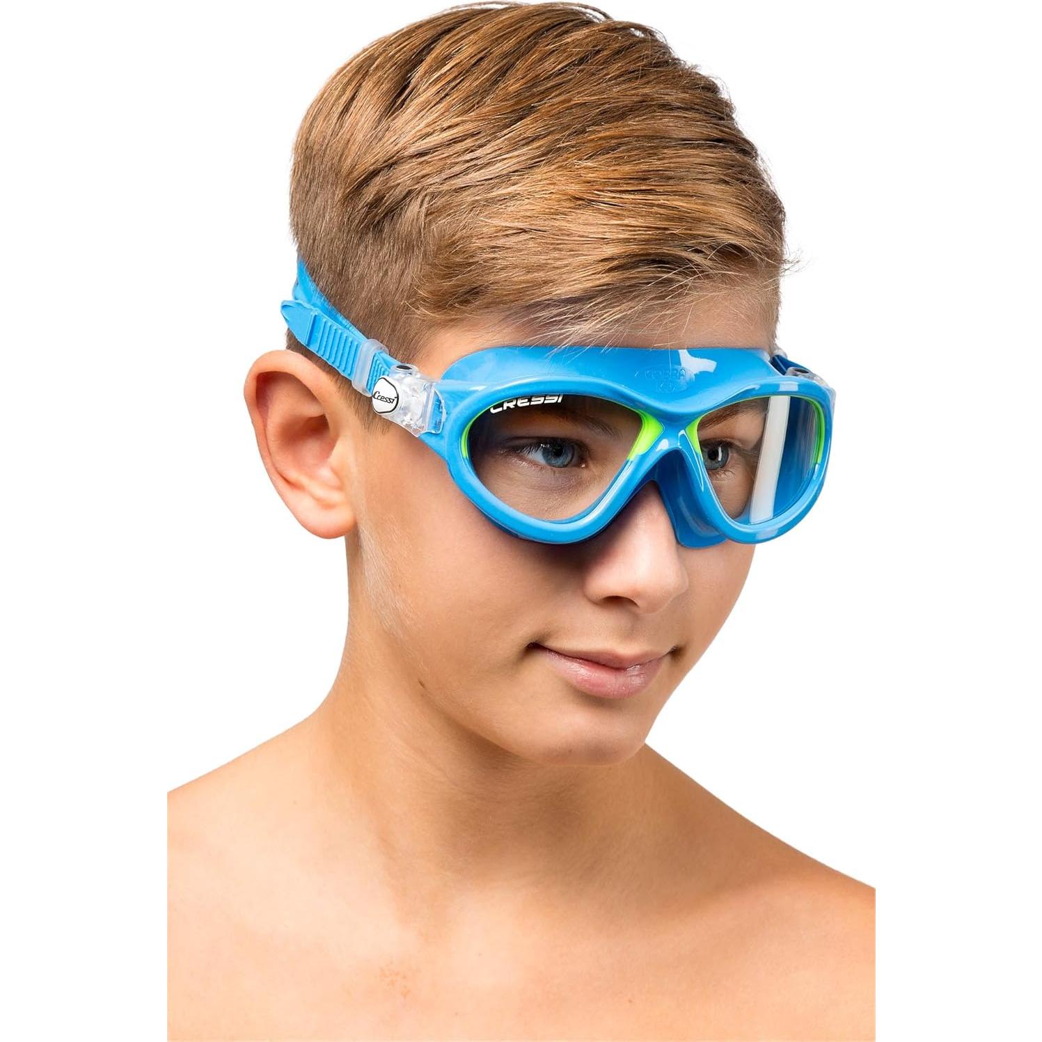Máscara de Natación Cressi Mini Cobra Azul/Lima 7-15 años