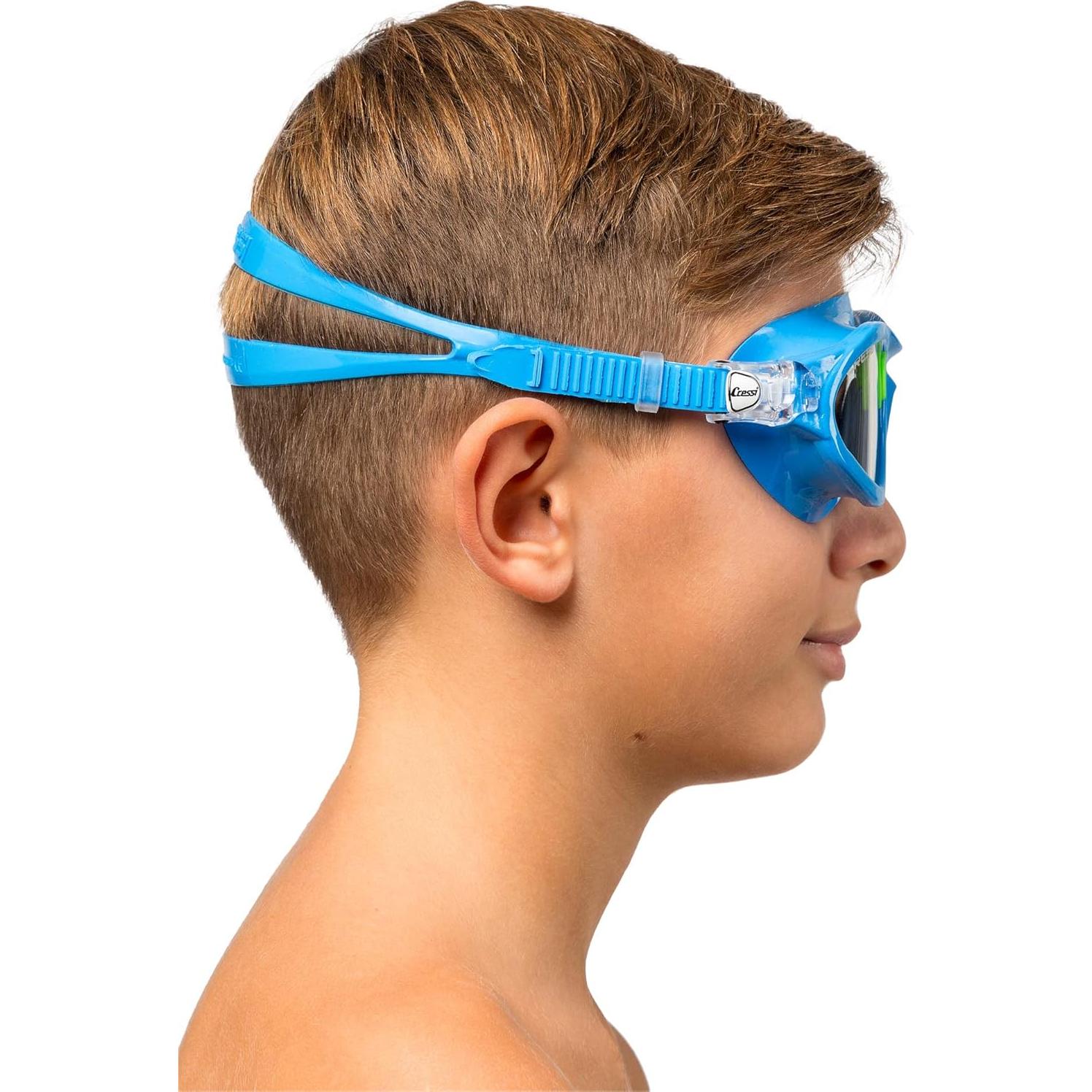 Máscara de Natación Cressi Mini Cobra Azul/Lima 7-15 años