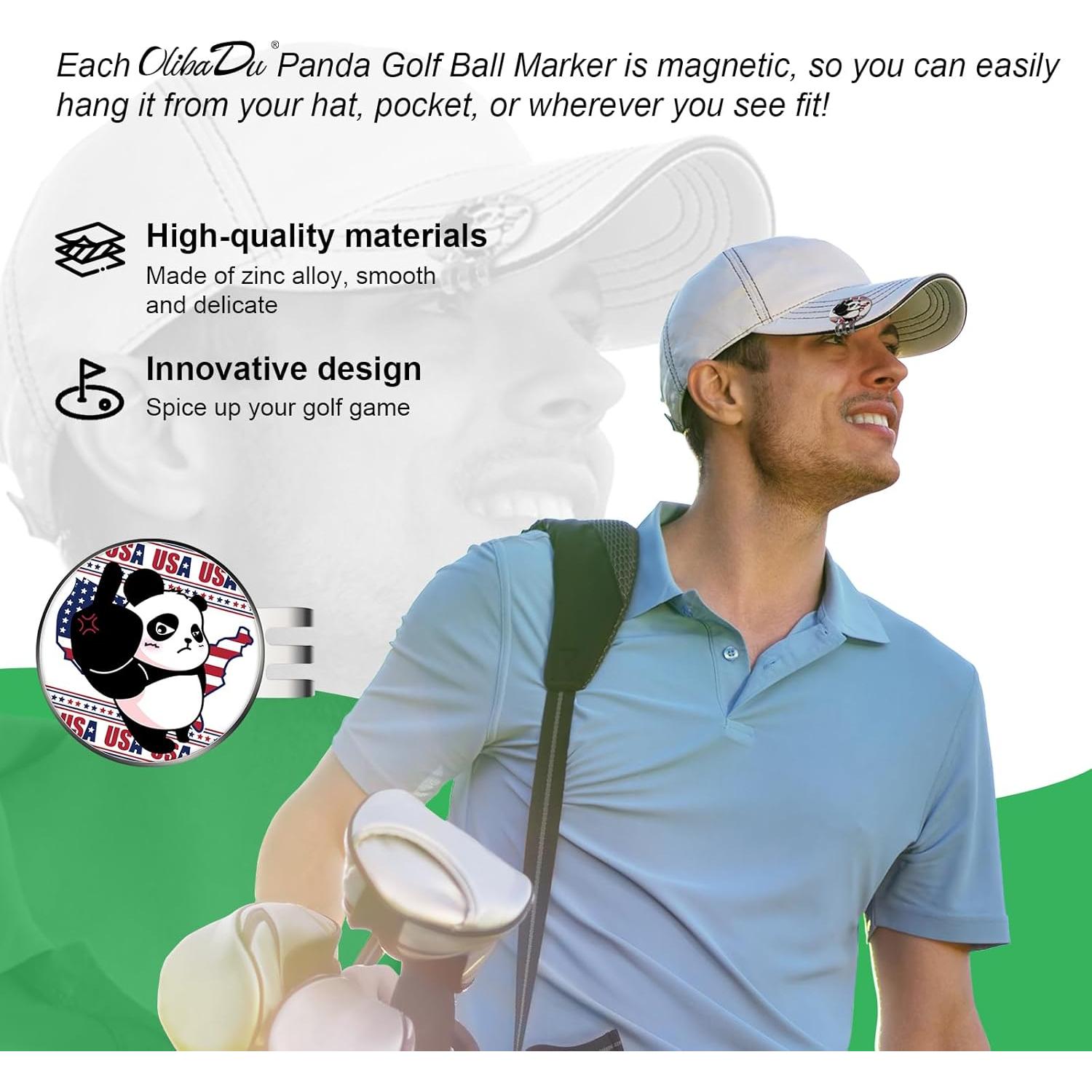 Clip de Sombrero Marcador de Pelota de Golf OlibaDu Panda