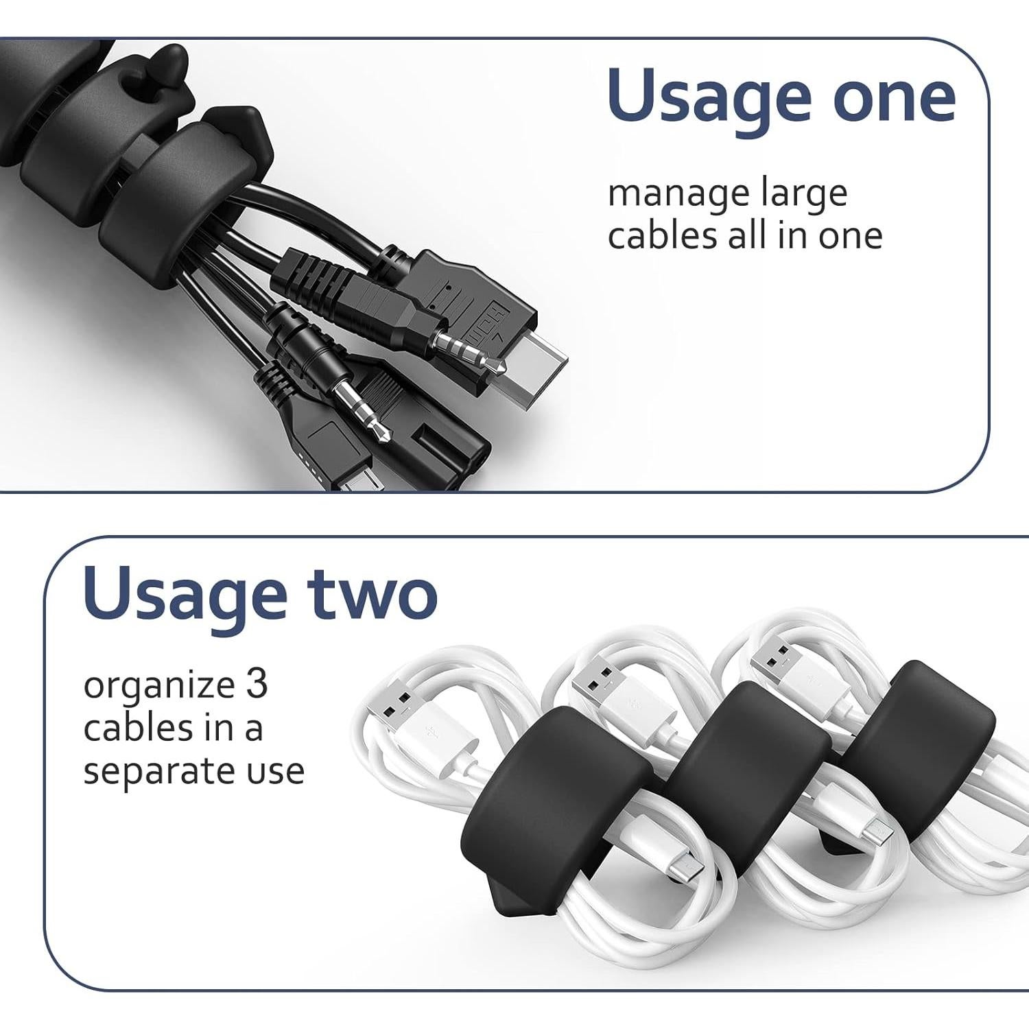 Organizador de Cables 10 Piezas Silicona ELFRhino 3 en 1