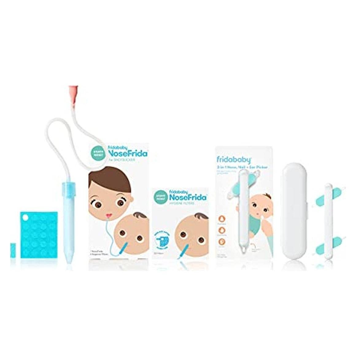 Succionador de Mocos FridaBaby NoseFrida con Filtros y Recogedor 3 en 1