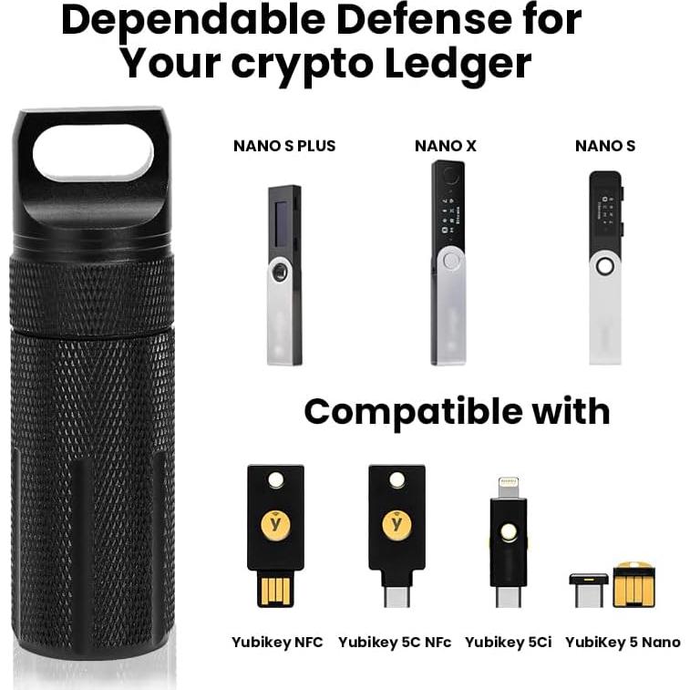 Funda de Aluminio para YubiKey 5/5C y Ledger Nano X/S - Impermeable