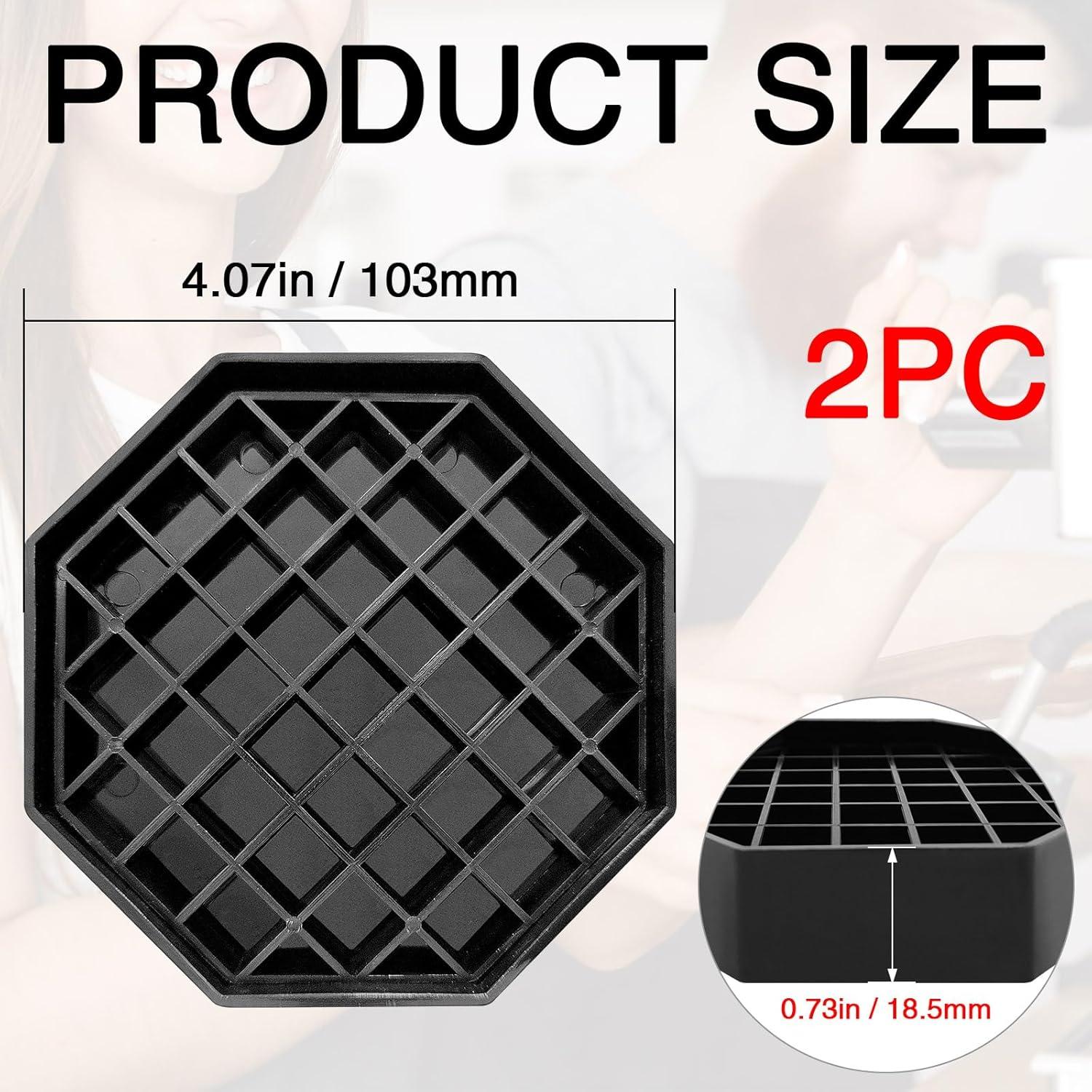 Bandeja de Goteo Octagonal WJYFQFO 10.4cm Plástico Negro - 2 Pcs