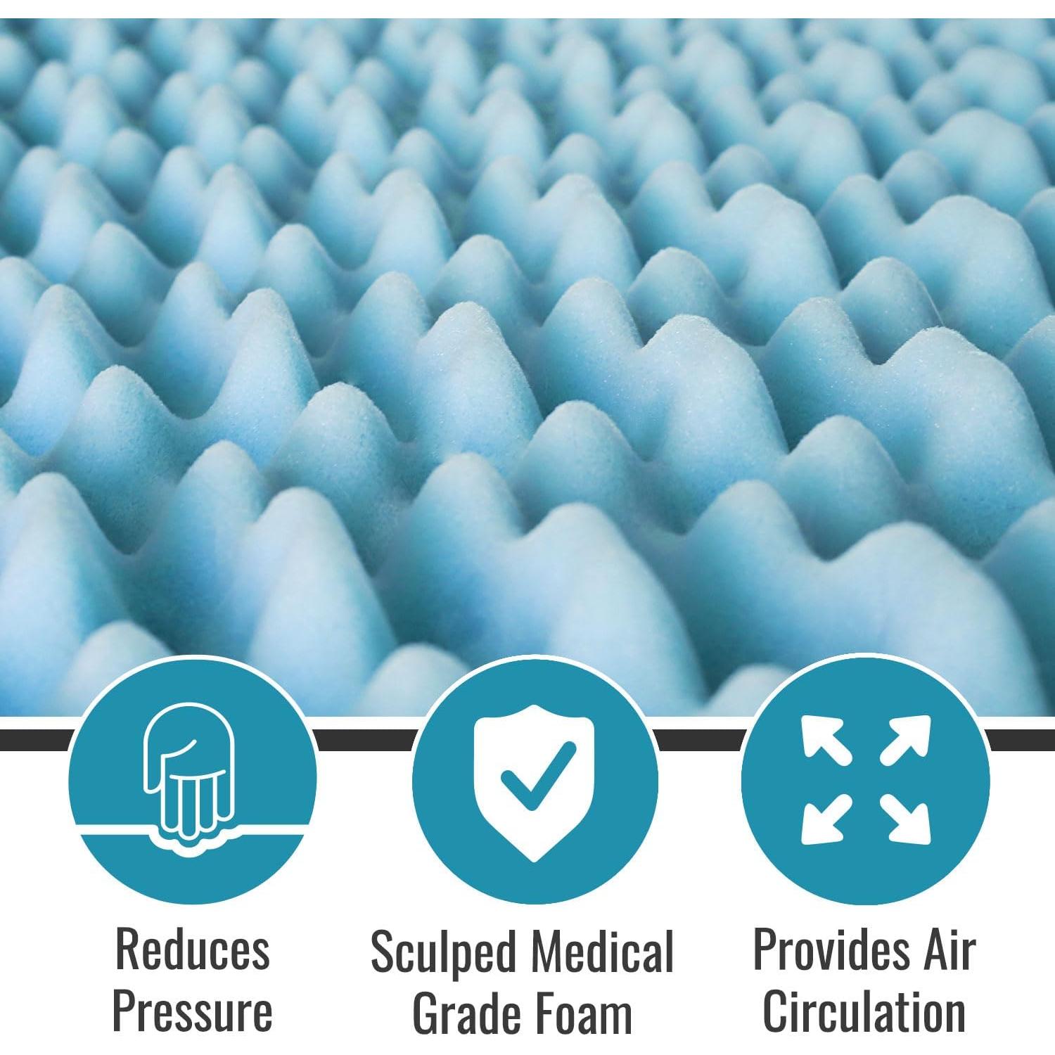 Colchón de Espuma DMI 2" Individual Azul Alivio Presión