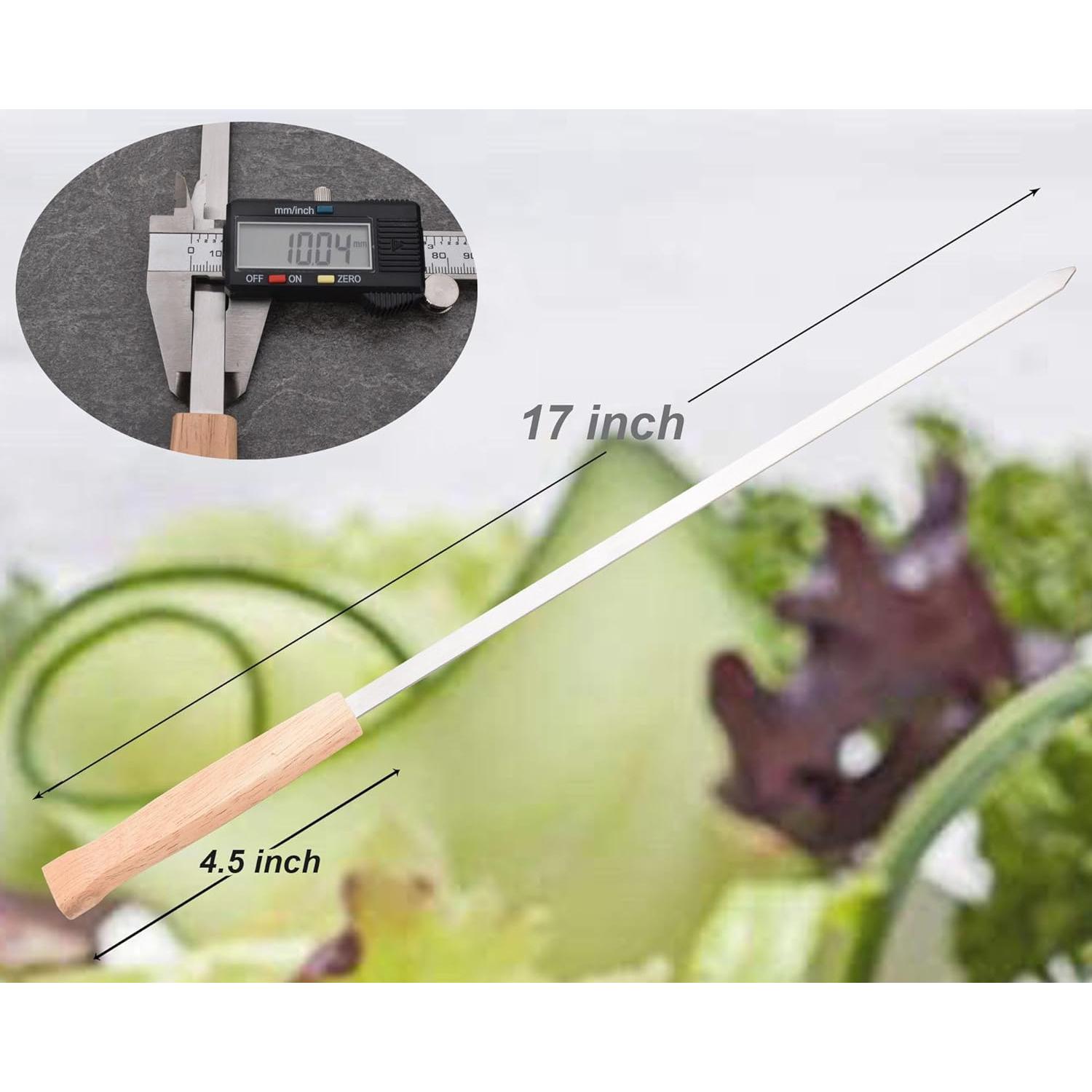 Set de 12 Pinchos de BBQ Planos HONSHEN 43.18 cm Acero Inoxidable