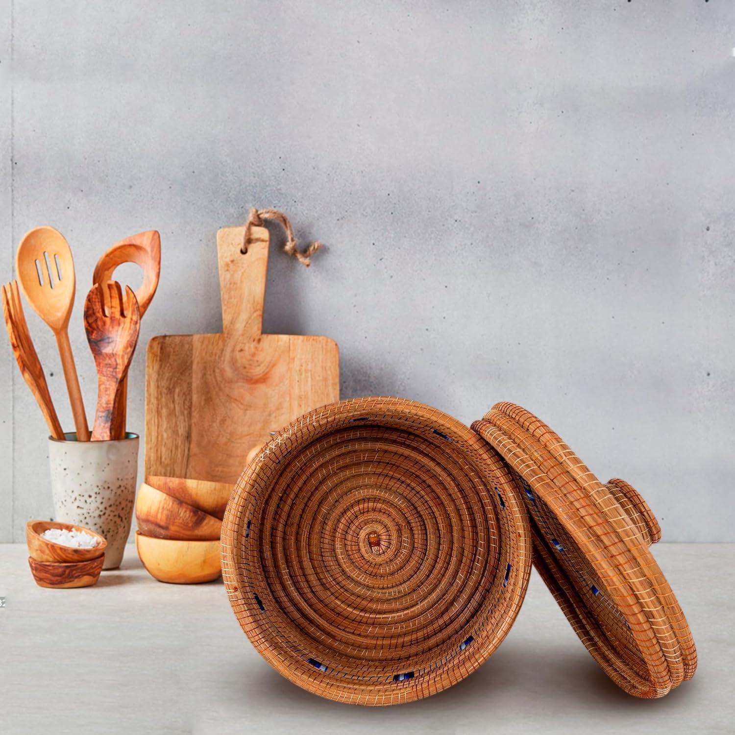 Juego Calentador de Tortillas Axcento 10" Fibra Natural Azul