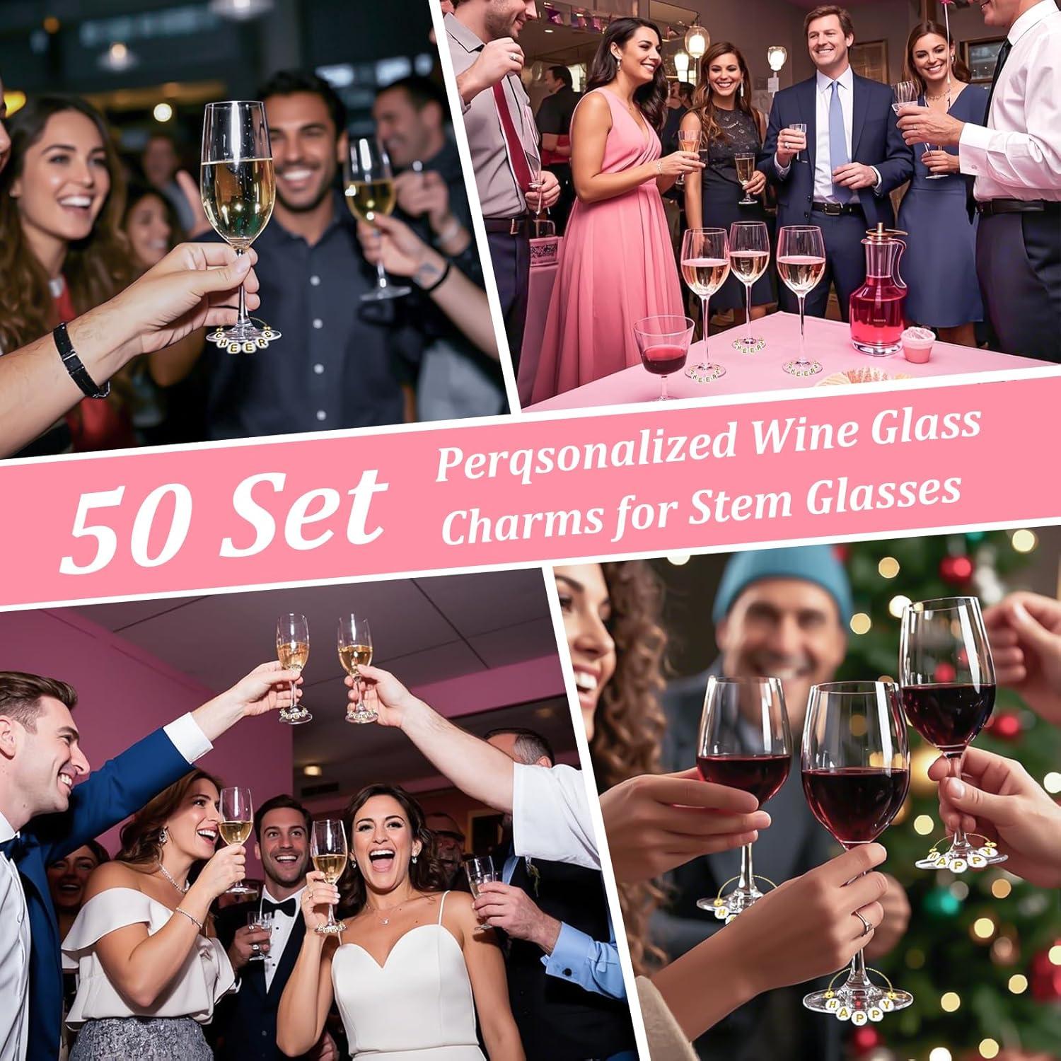 Set de 50 Encantos Personalizados para Copas de Vino Ucnemous