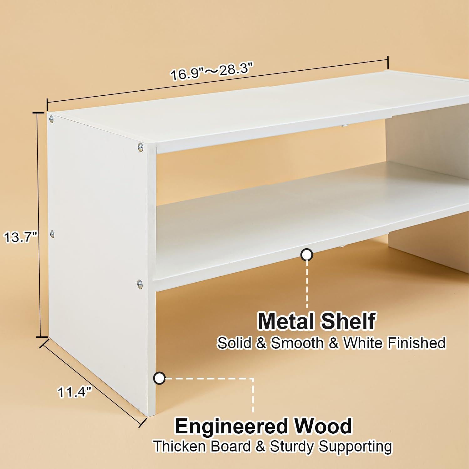 Organizador de Zapatos Blanco Cidaziya 2 Niveles Expandible
