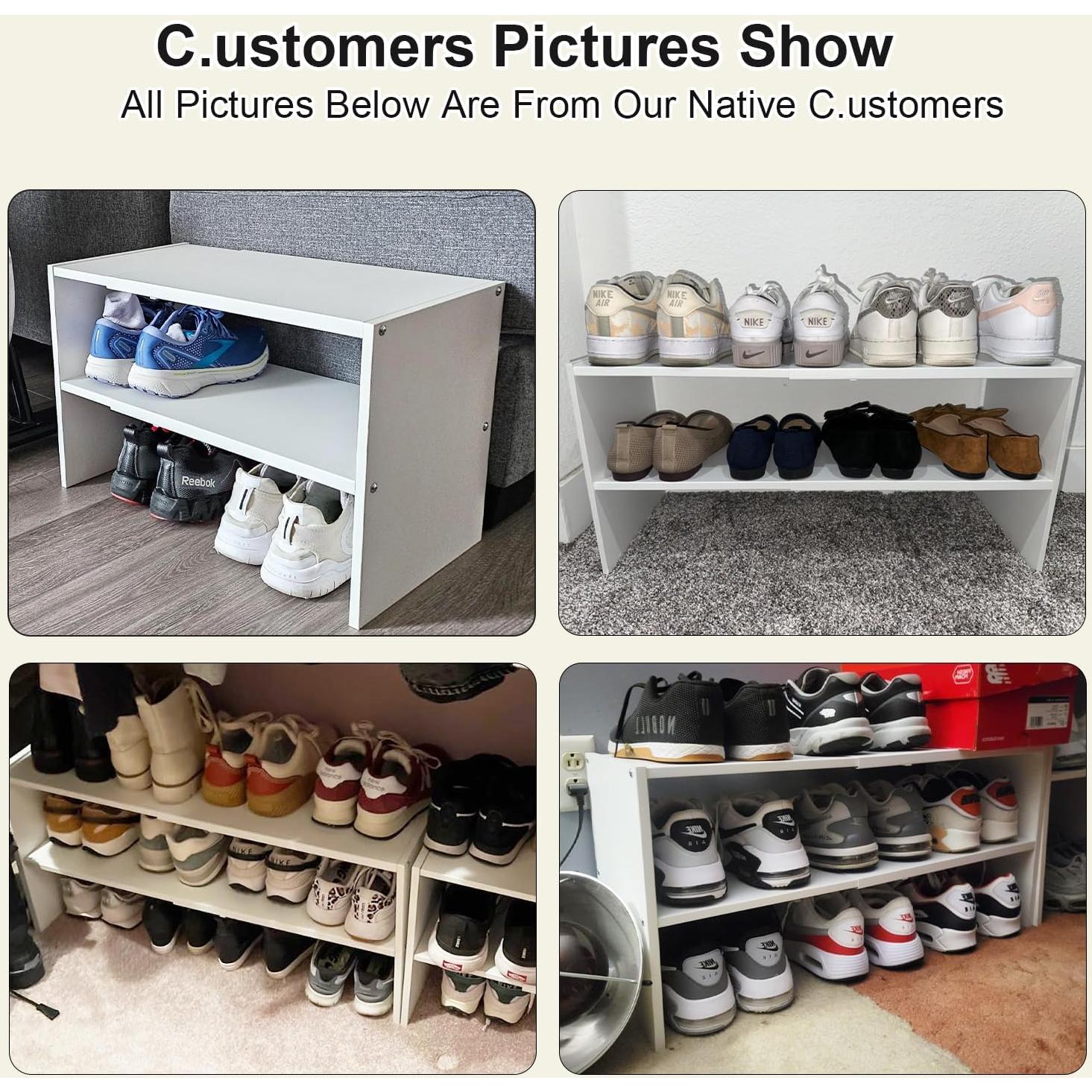 Organizador de Zapatos Blanco Cidaziya 2 Niveles Expandible