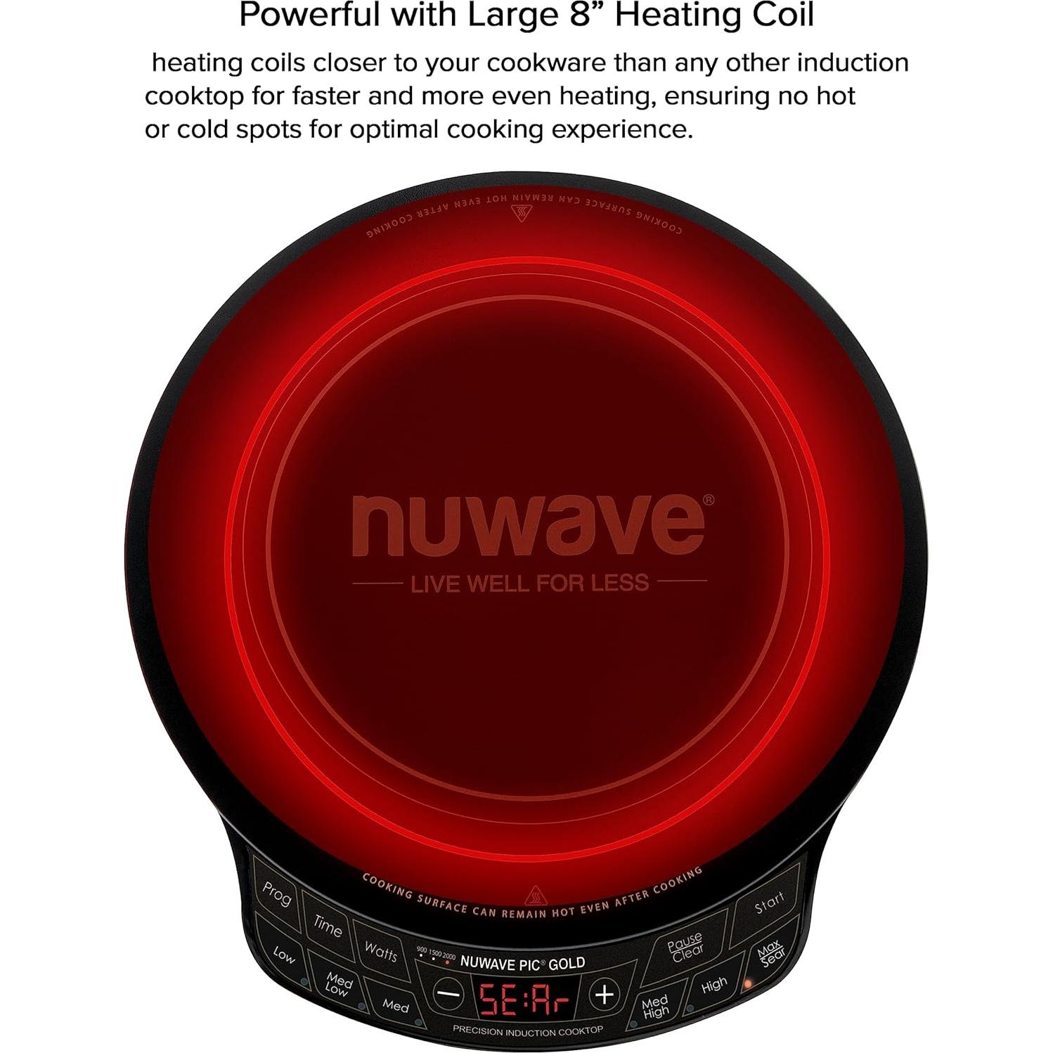 Cocina de Inducción Nuwave PIC Oro 30,48 cm Vidrio Cerámico