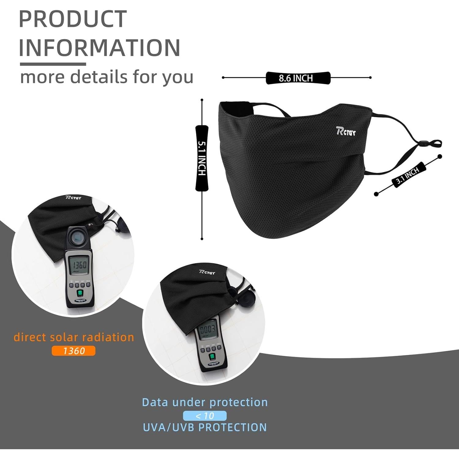 Mascarilla Deportiva UV KZ009 Transpirable Ajustable Unisex